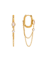 Motley Chain Huggie Hoops