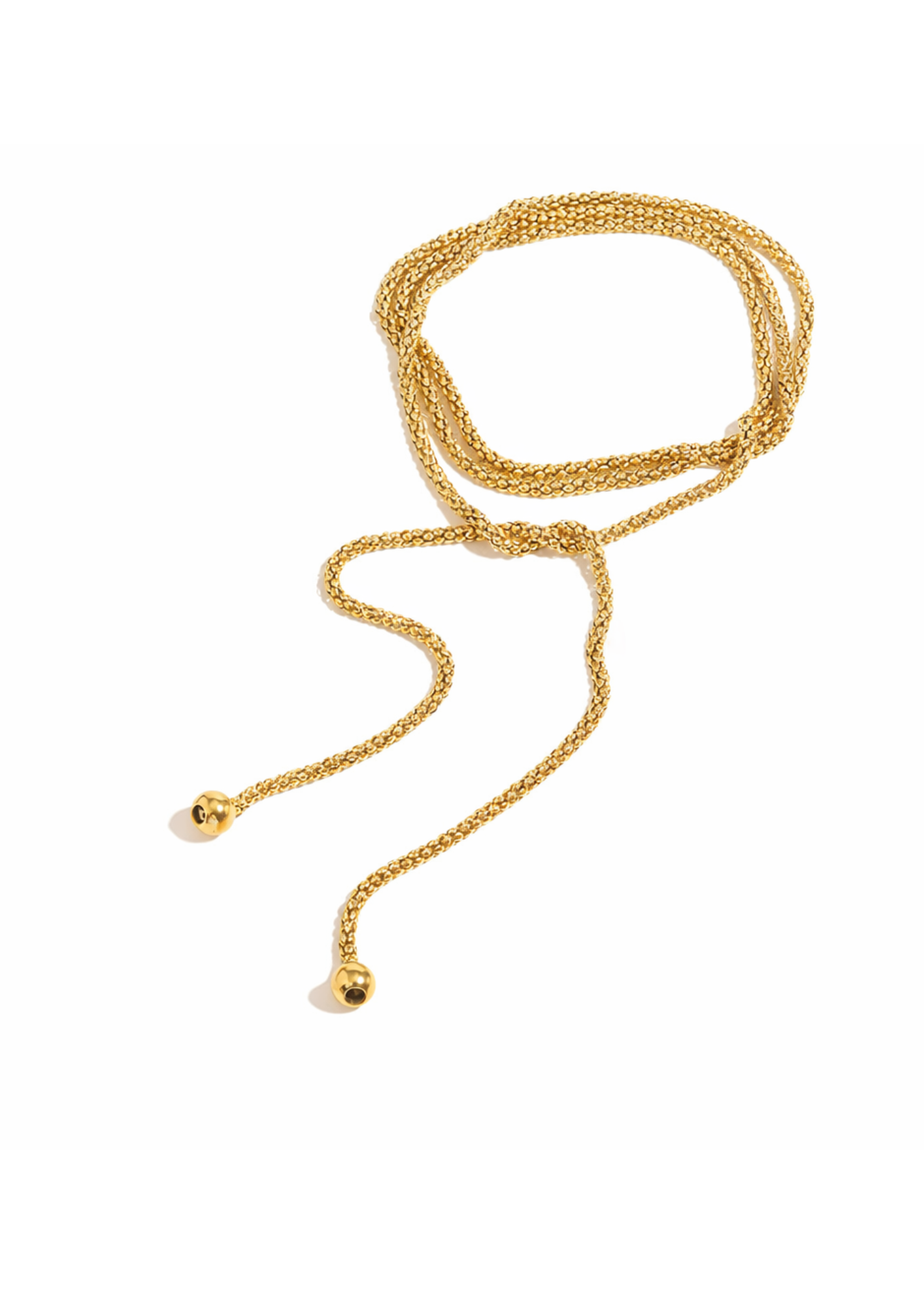 Lariat Gold Wrap Necklace