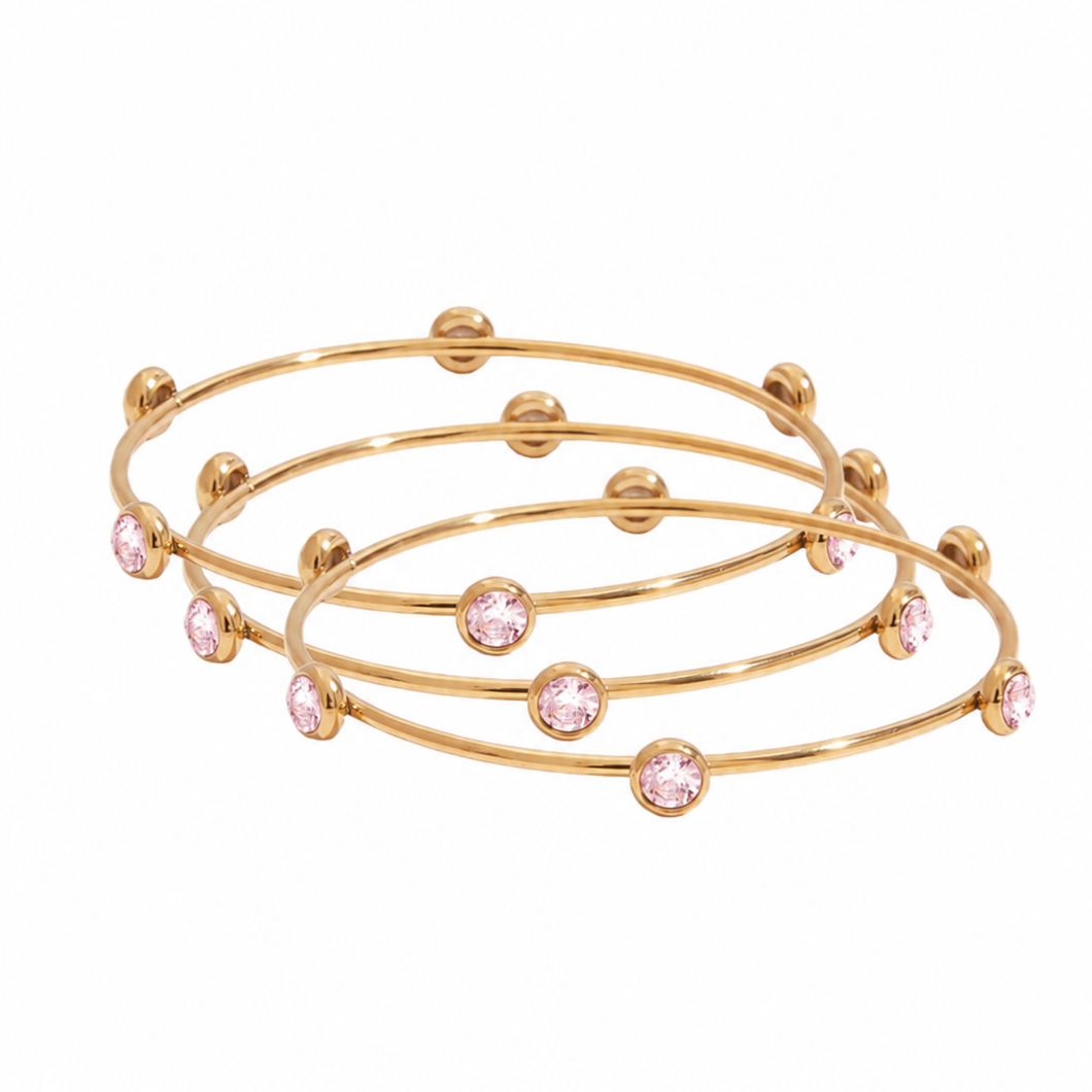 Shay Pink Bangle Trio Set