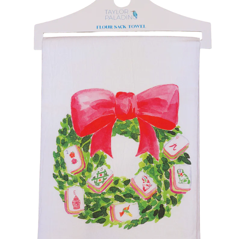 Mahjong Wreath Tea Towel