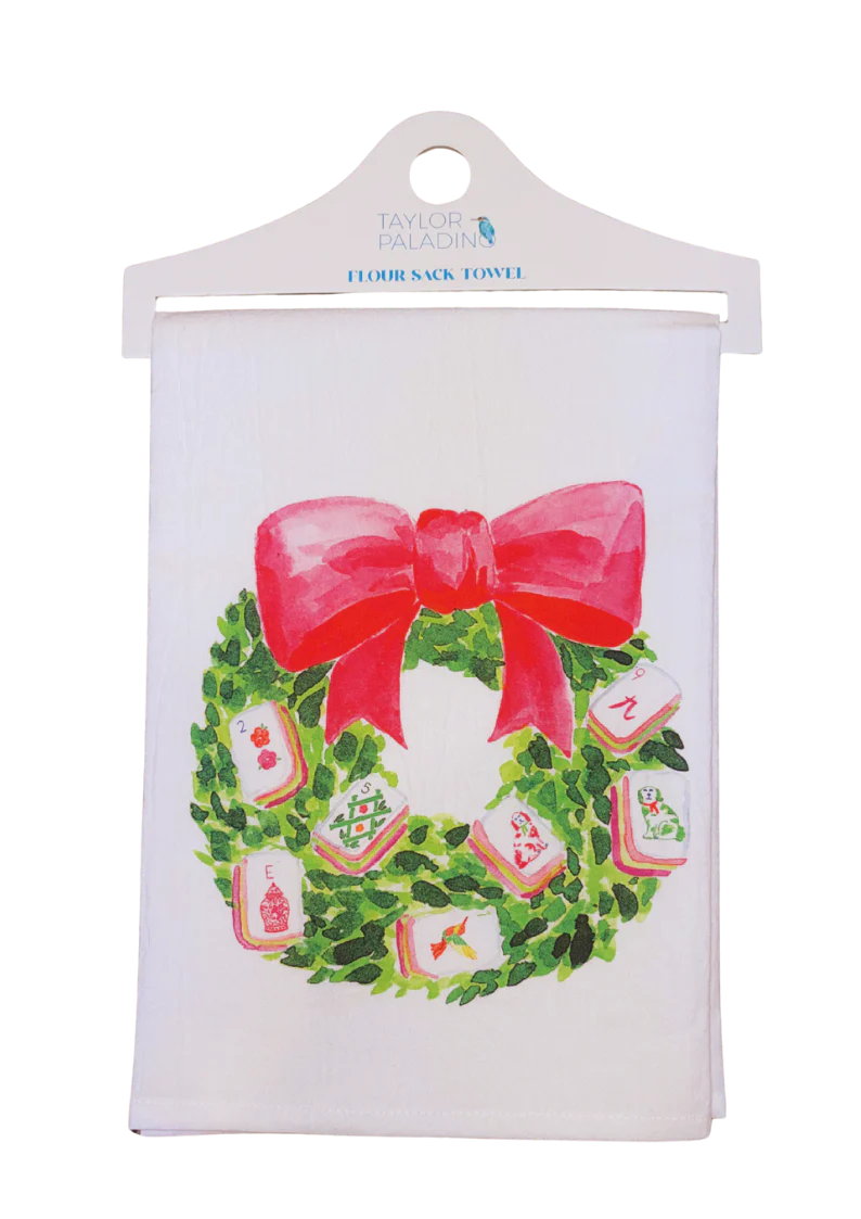 Mahjong Wreath Tea Towel