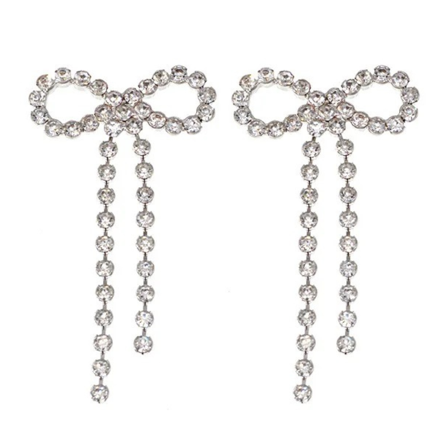 Rhinestone Bow Earrings