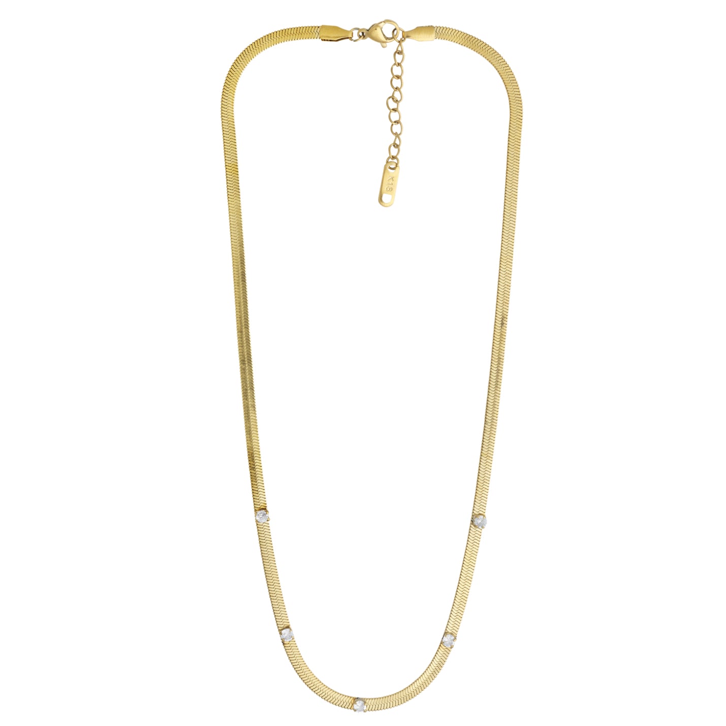 2mm Pave Herringbone Necklace