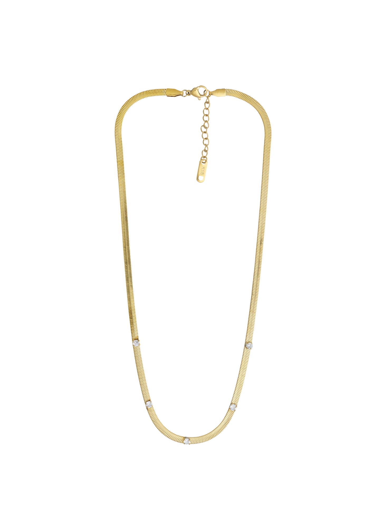 2mm Pave Herringbone Necklace