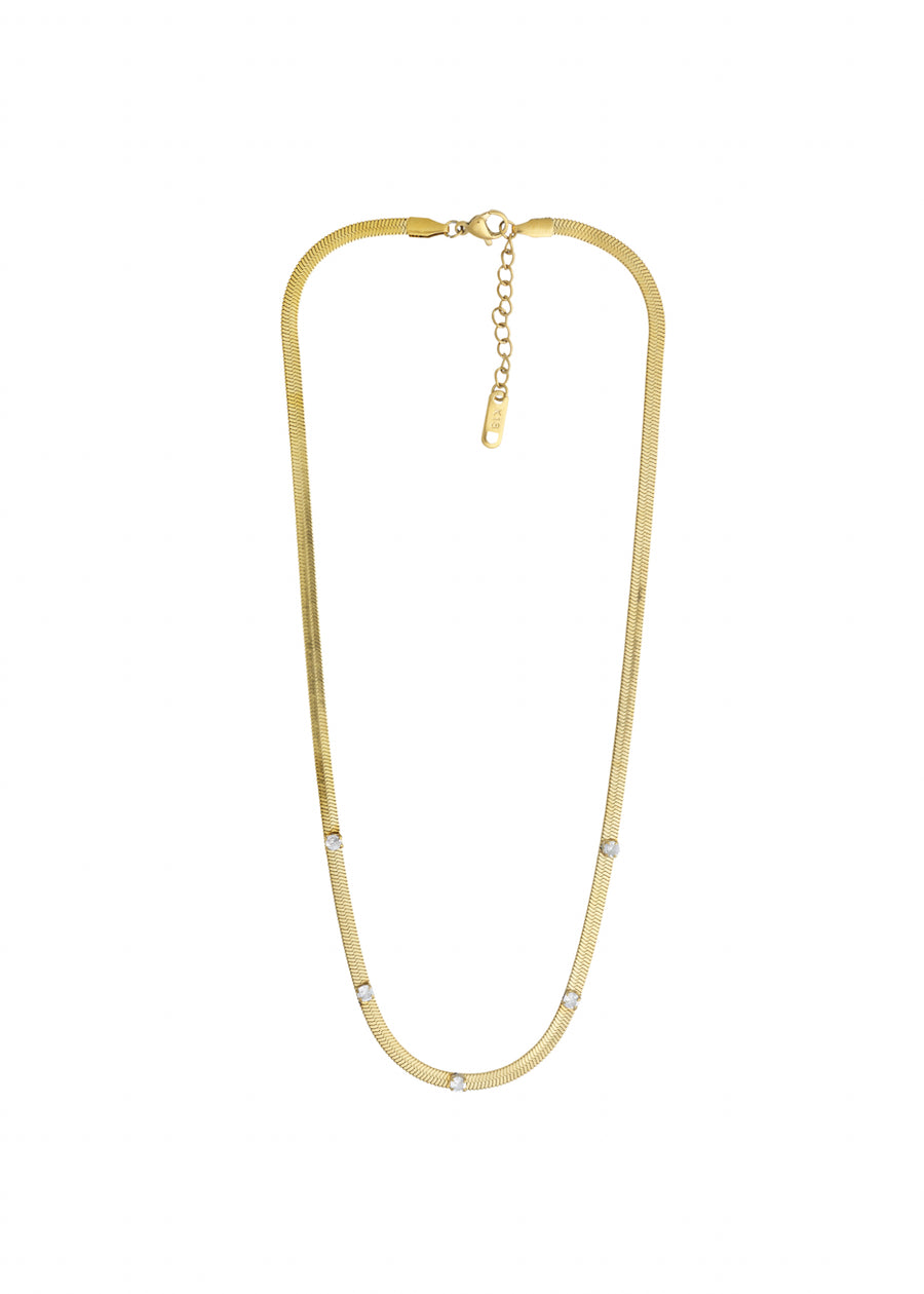 2mm Pave Herringbone Necklace