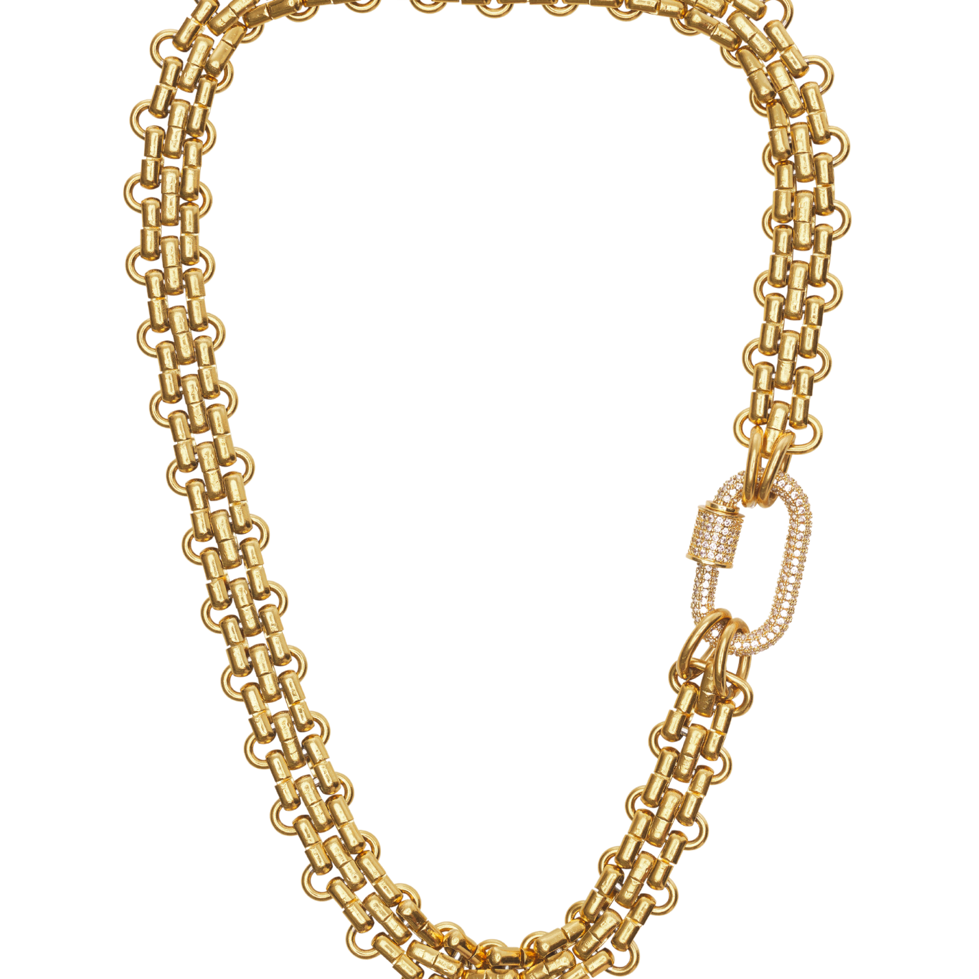 Pave Carabiner Necklace