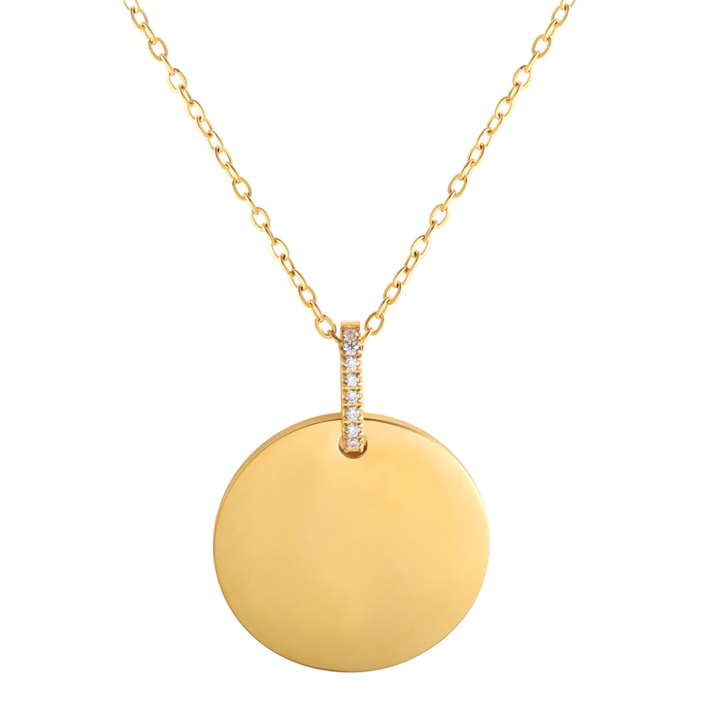 Circle Charm Necklace Engraving