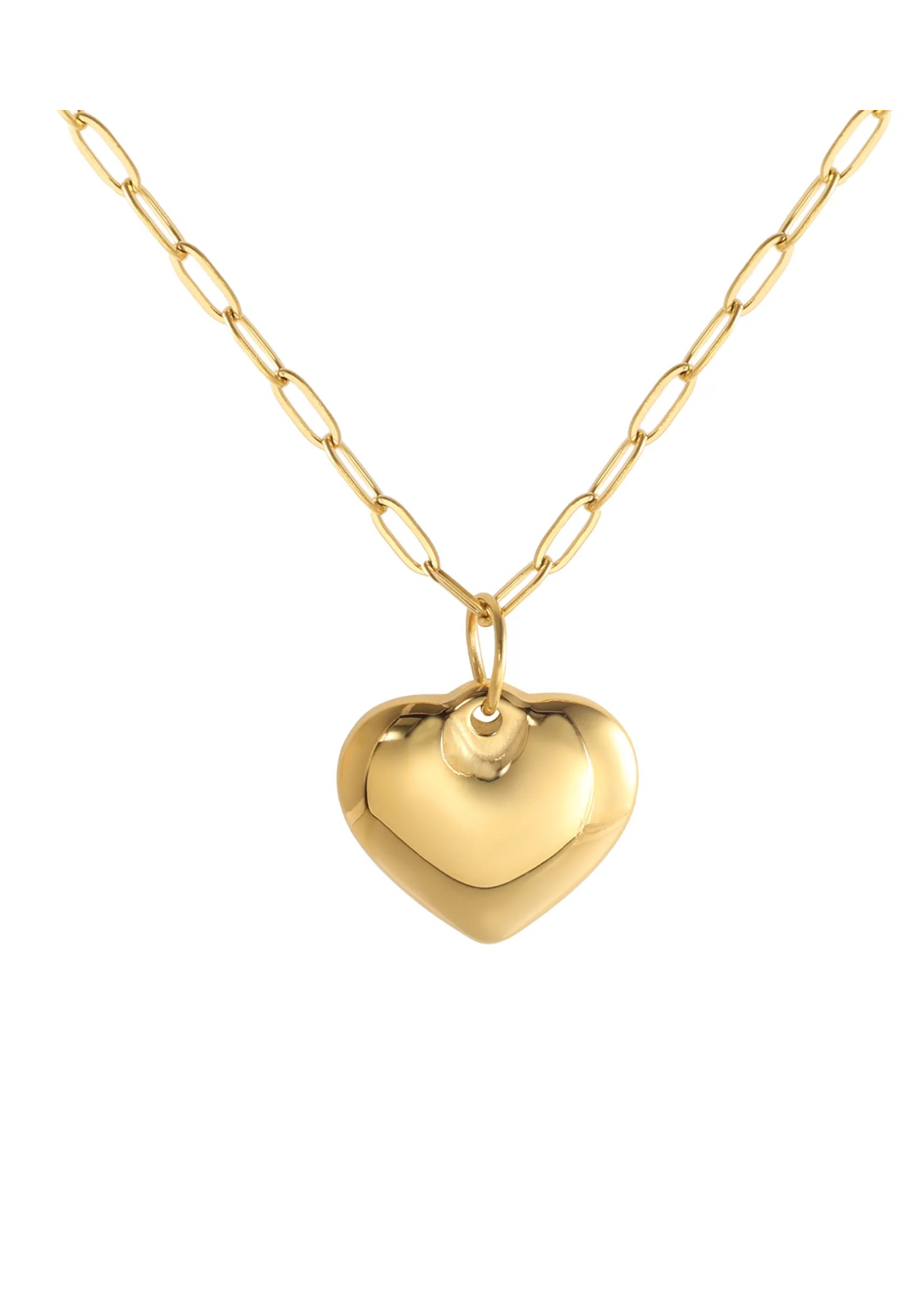 Small Puffy Heart Necklace Engraving