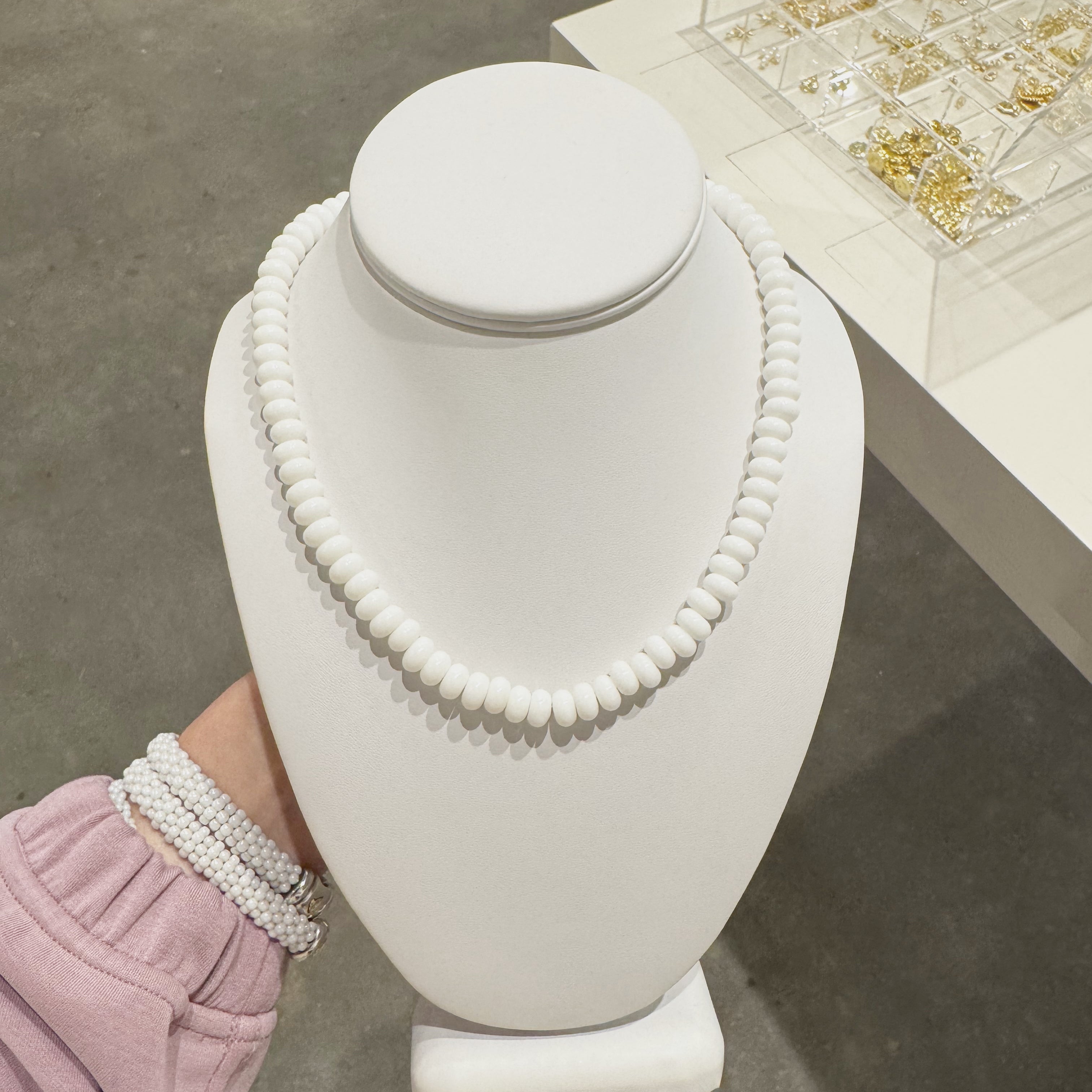 White Beaded Necklace