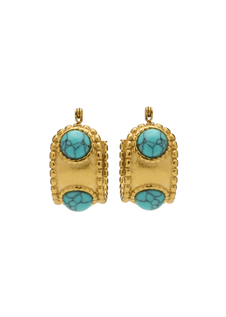 Anne Turquoise Hoops