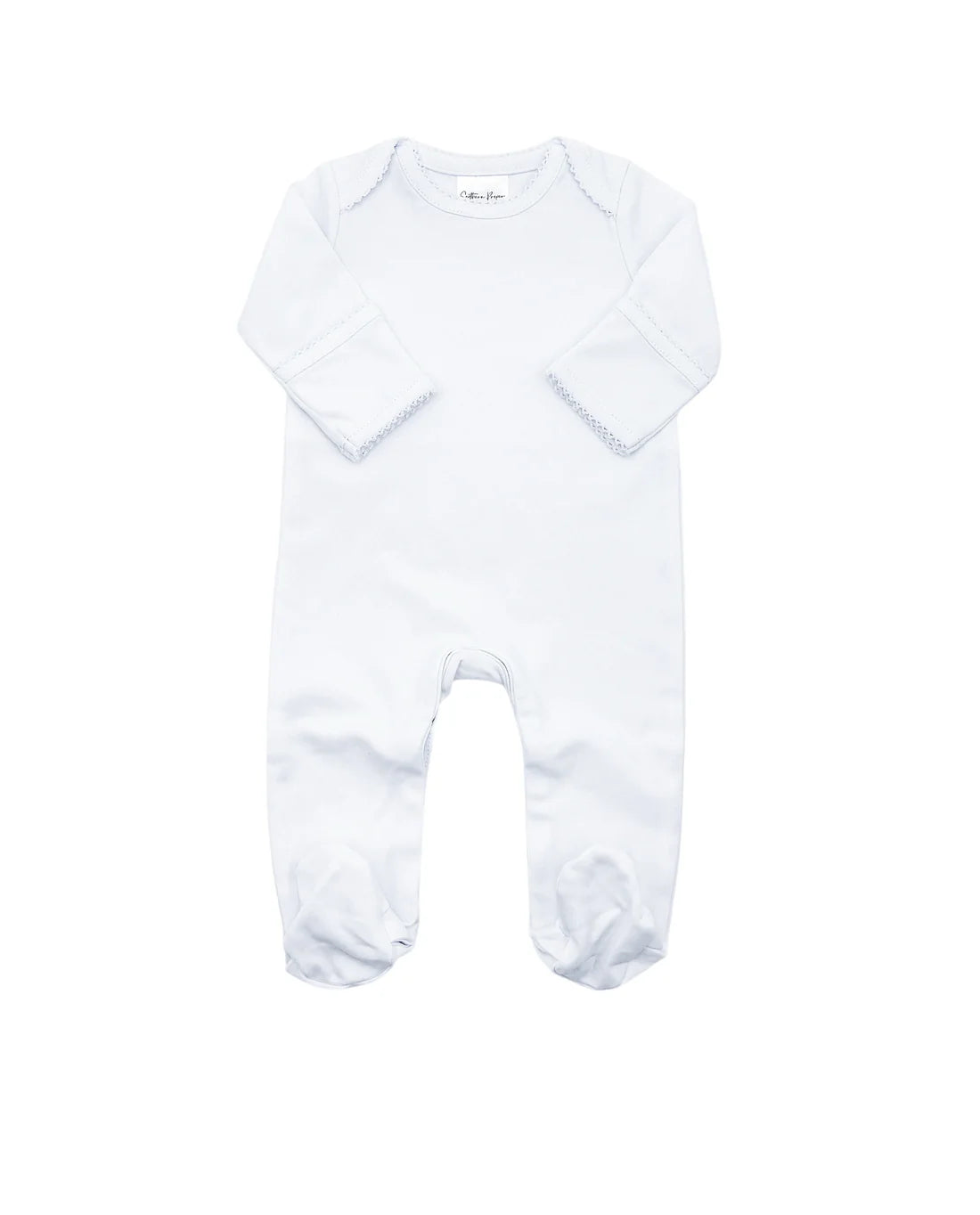 Proper Footie Picot Trim White