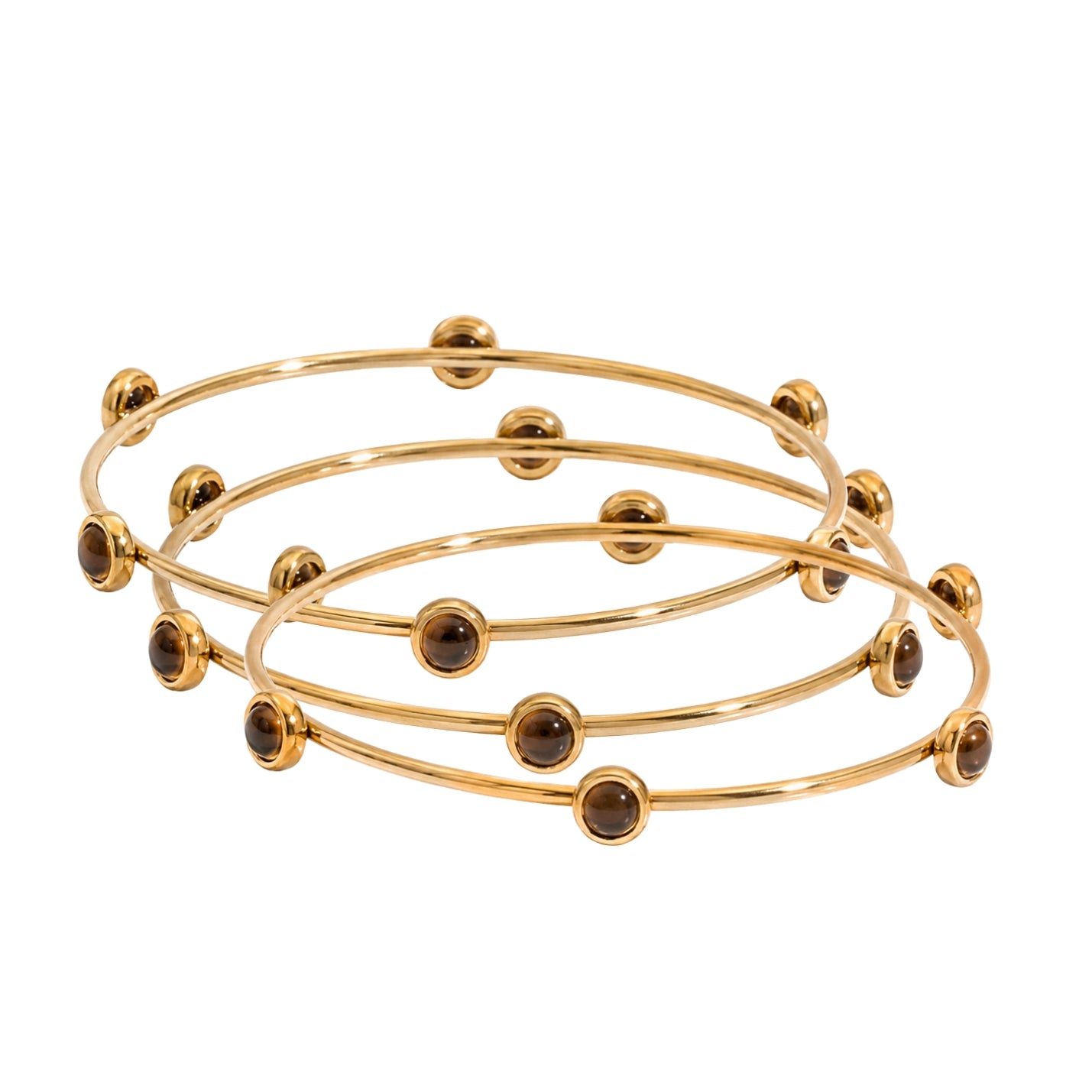 Brown Bangle Trio Bracelet Set