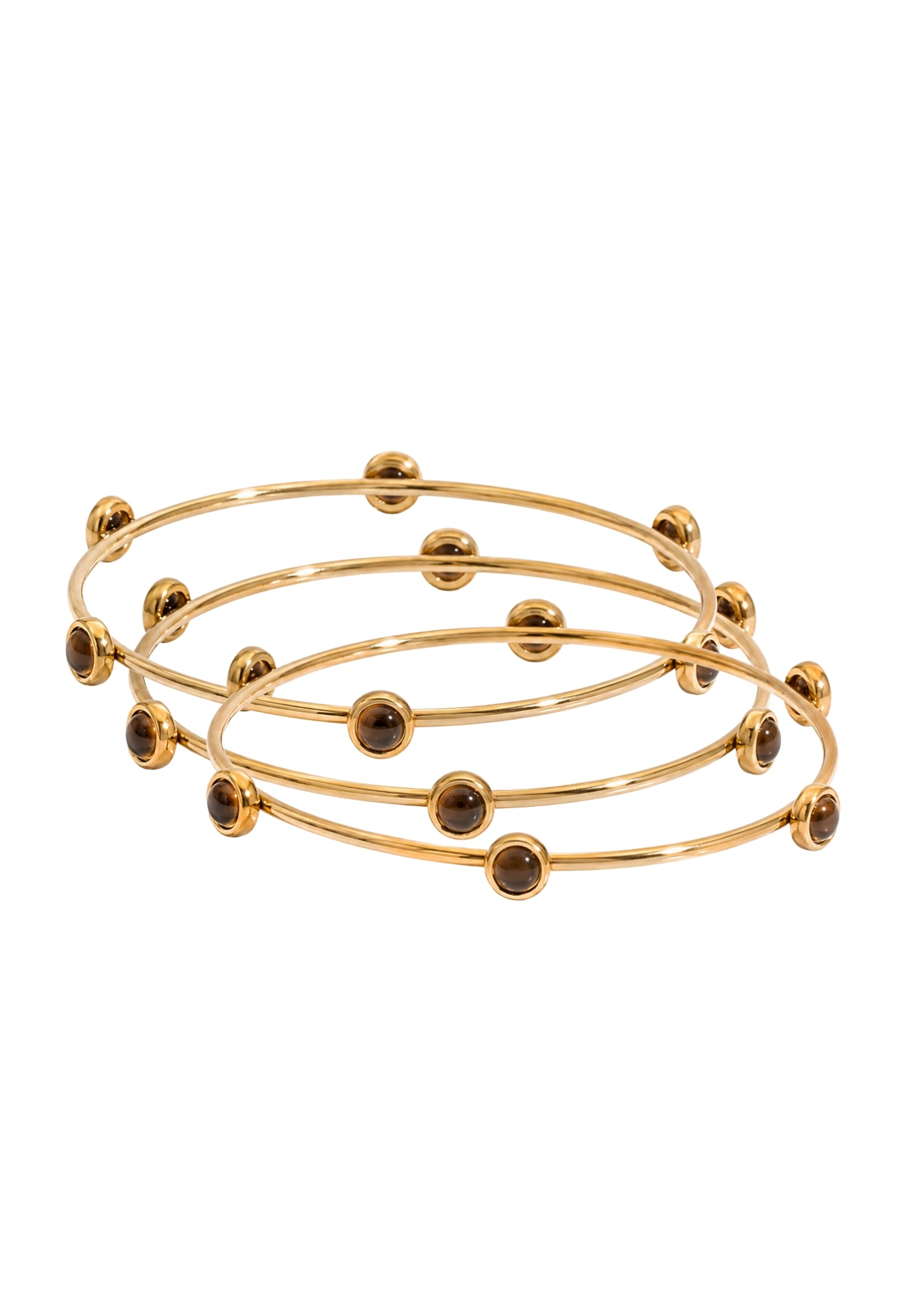 Brown Bangle Trio Bracelet Set