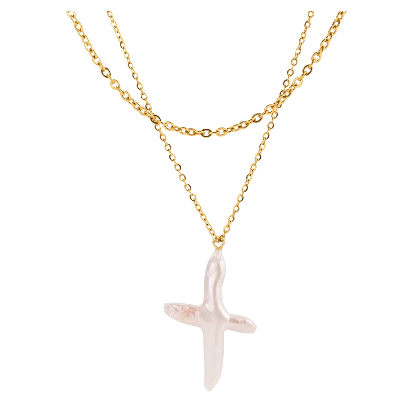 Freshwater Pearl Cross Necklace