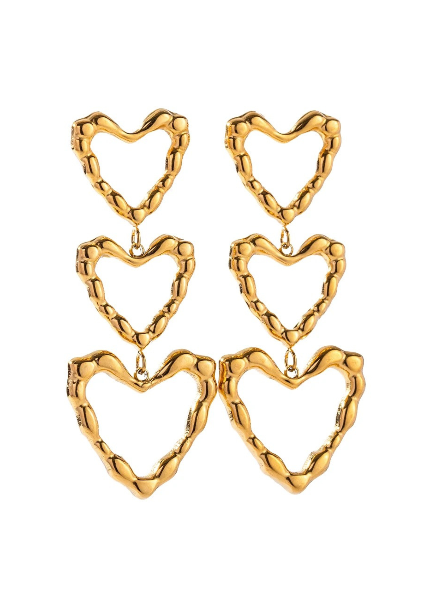 Hammered Heart Studs
