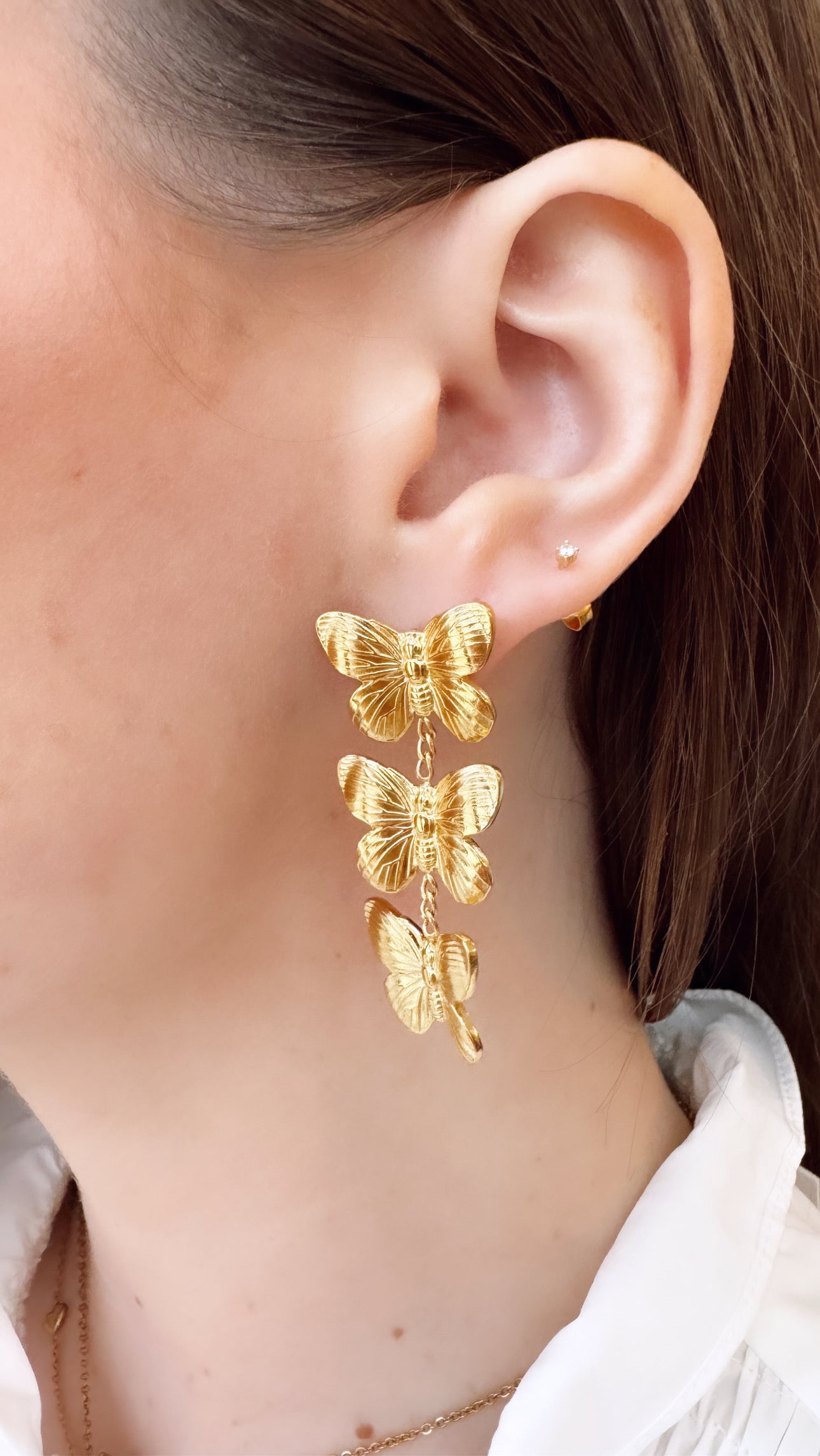 Triple Butterfly Studs