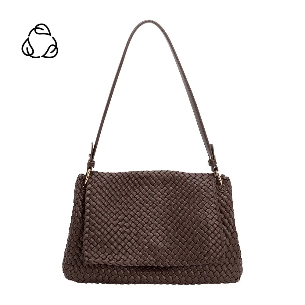 Natalia Espresso Recycled Vegan Shoulder Bag