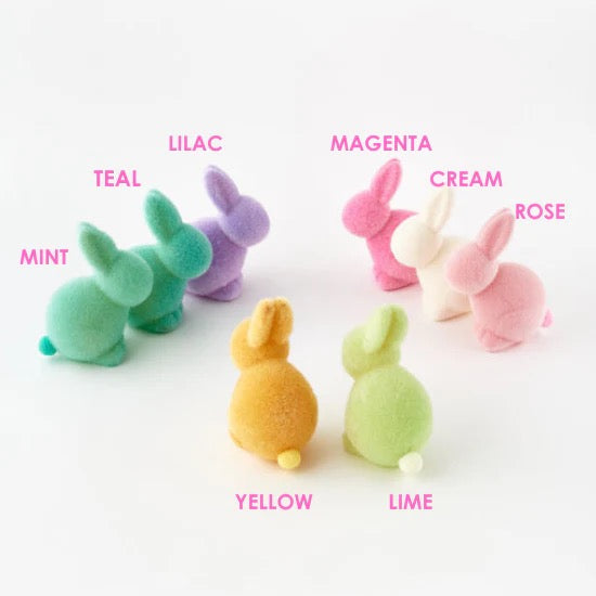 Flocked Pastel Seated bunny, small