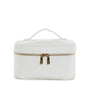 Luxe train cosmetic case- woven bridal white