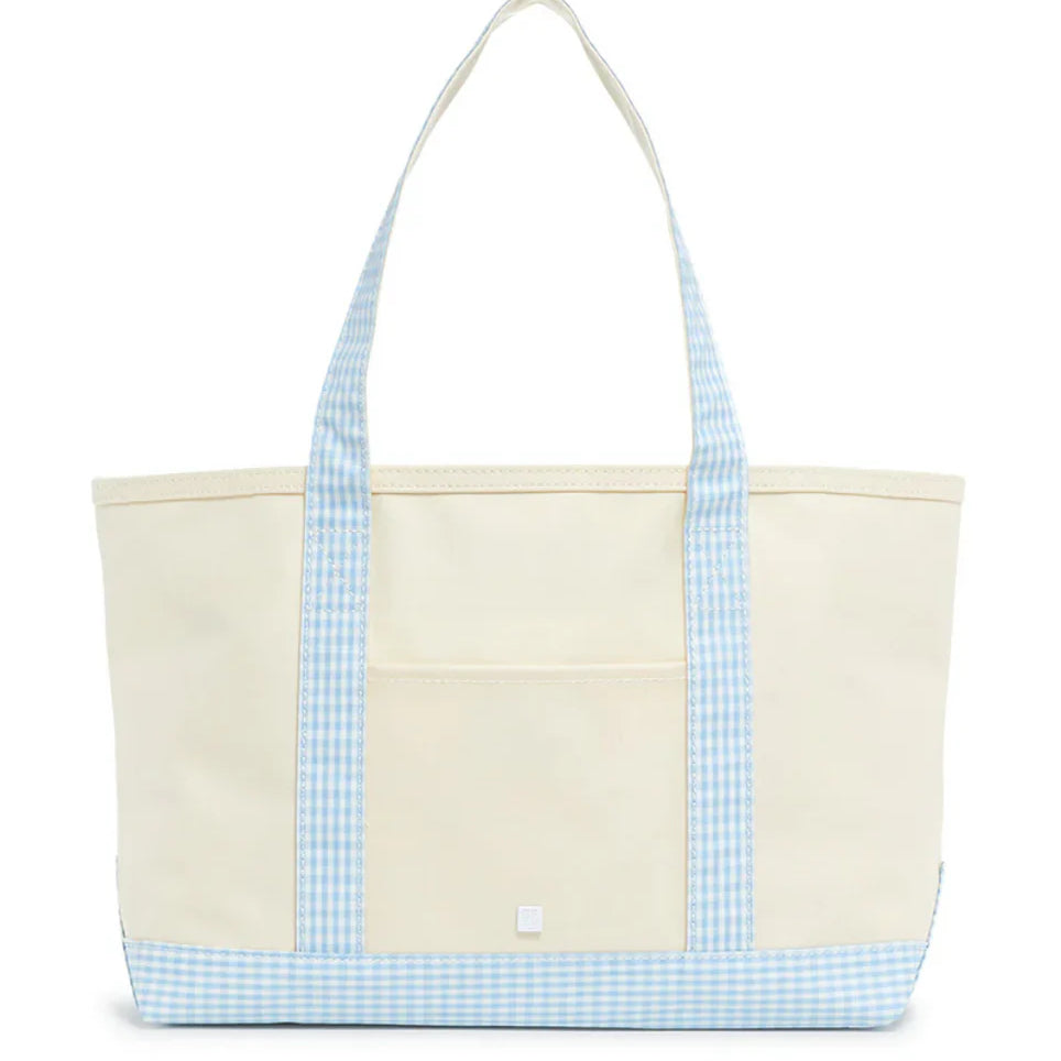 Medium Tote- gingham mist trim