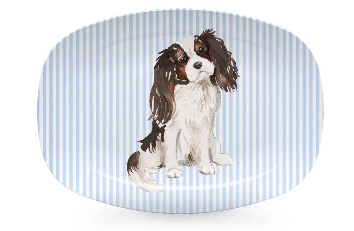 Best Friends Tri-Color Cavalier King Platter