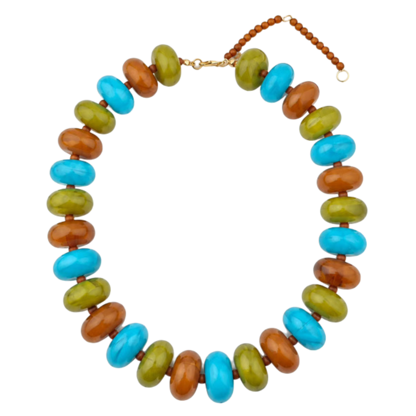 Harbor Blue and Brown Mix Necklace