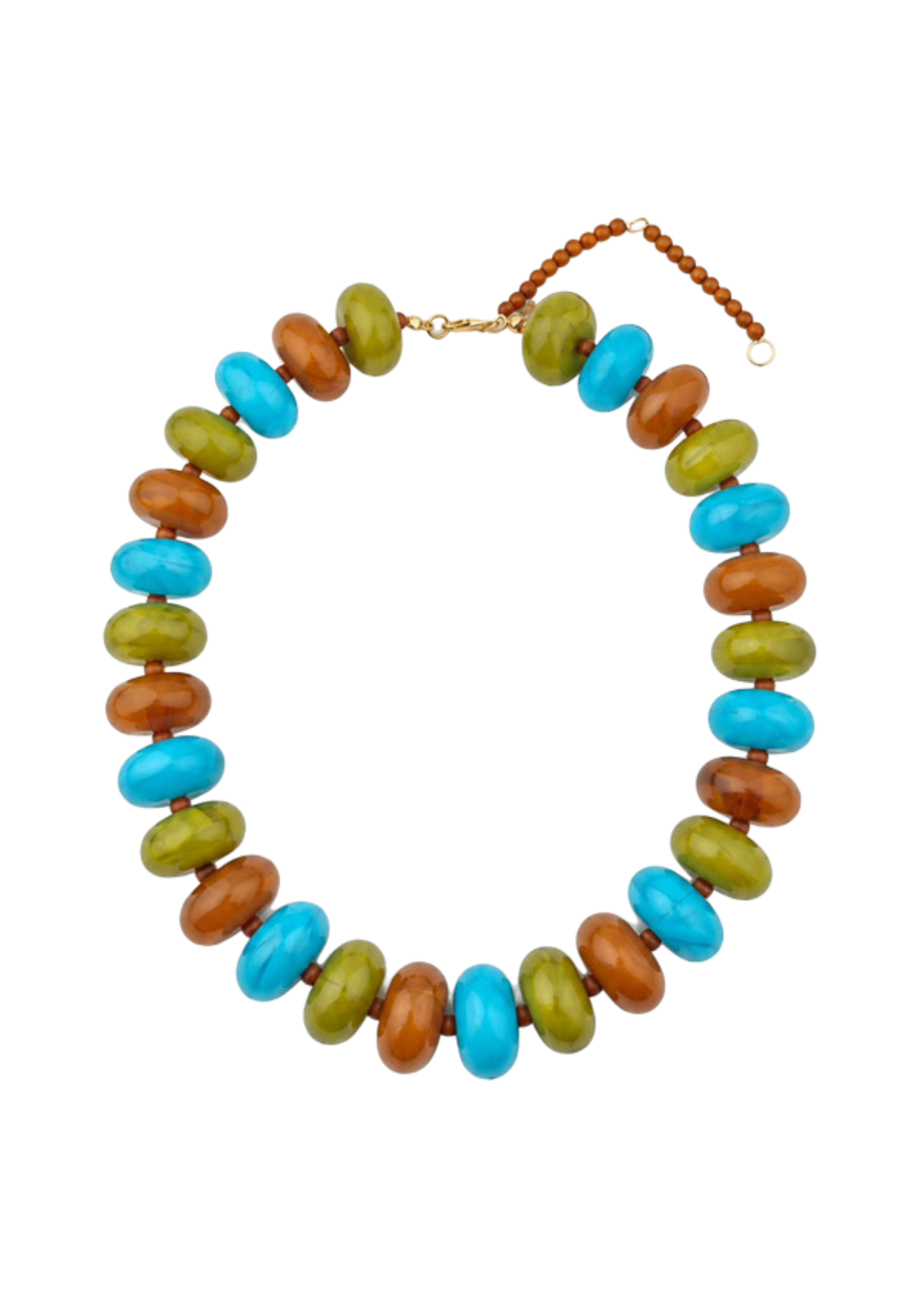 Harbor Blue and Brown Mix Necklace