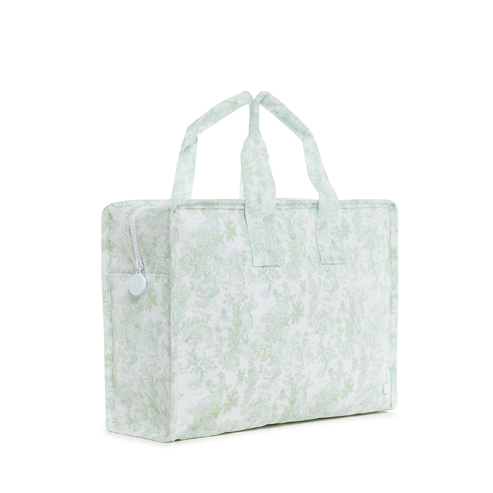 Overnight Tote - Bunny Toile Green
