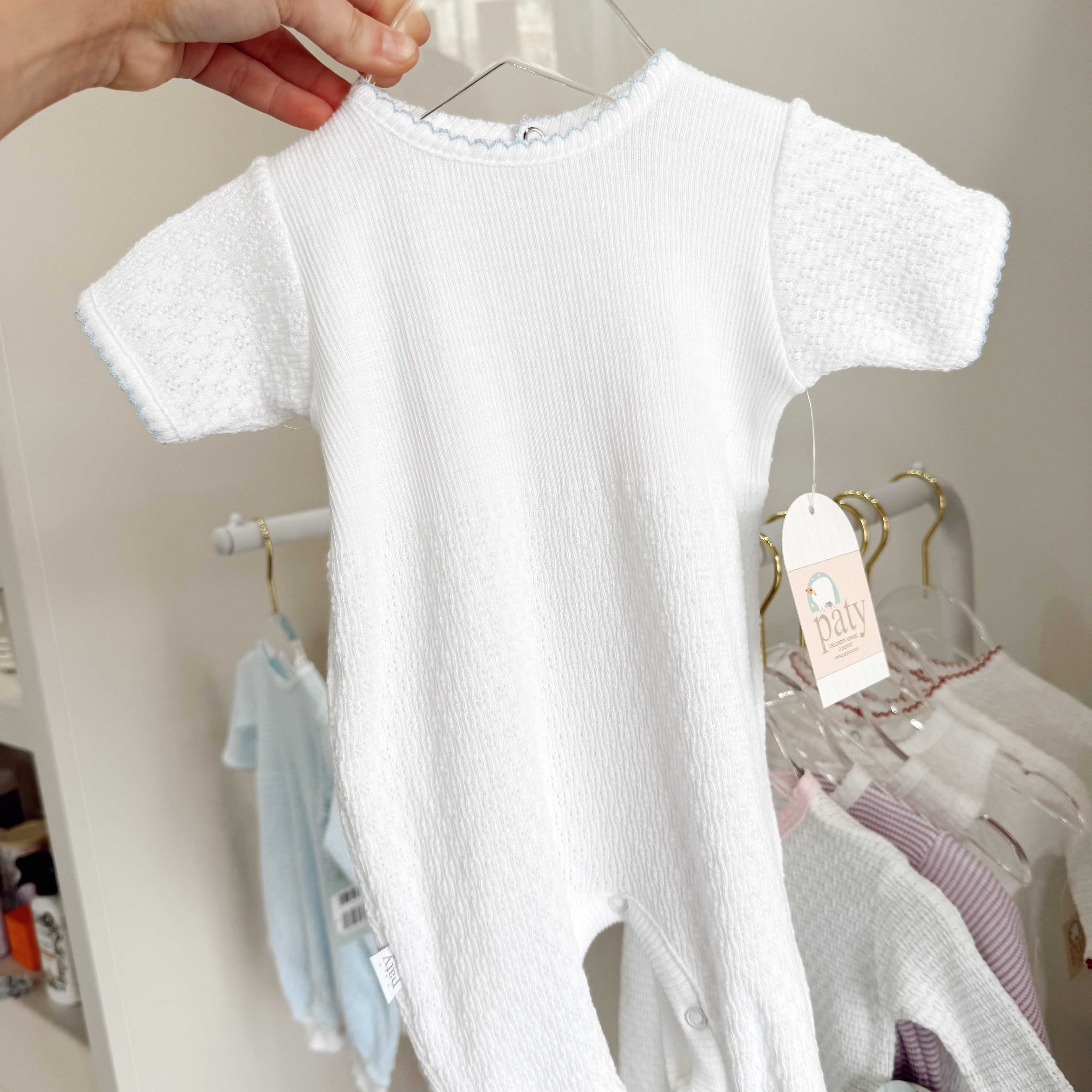 Romper with Key Hole Back- white