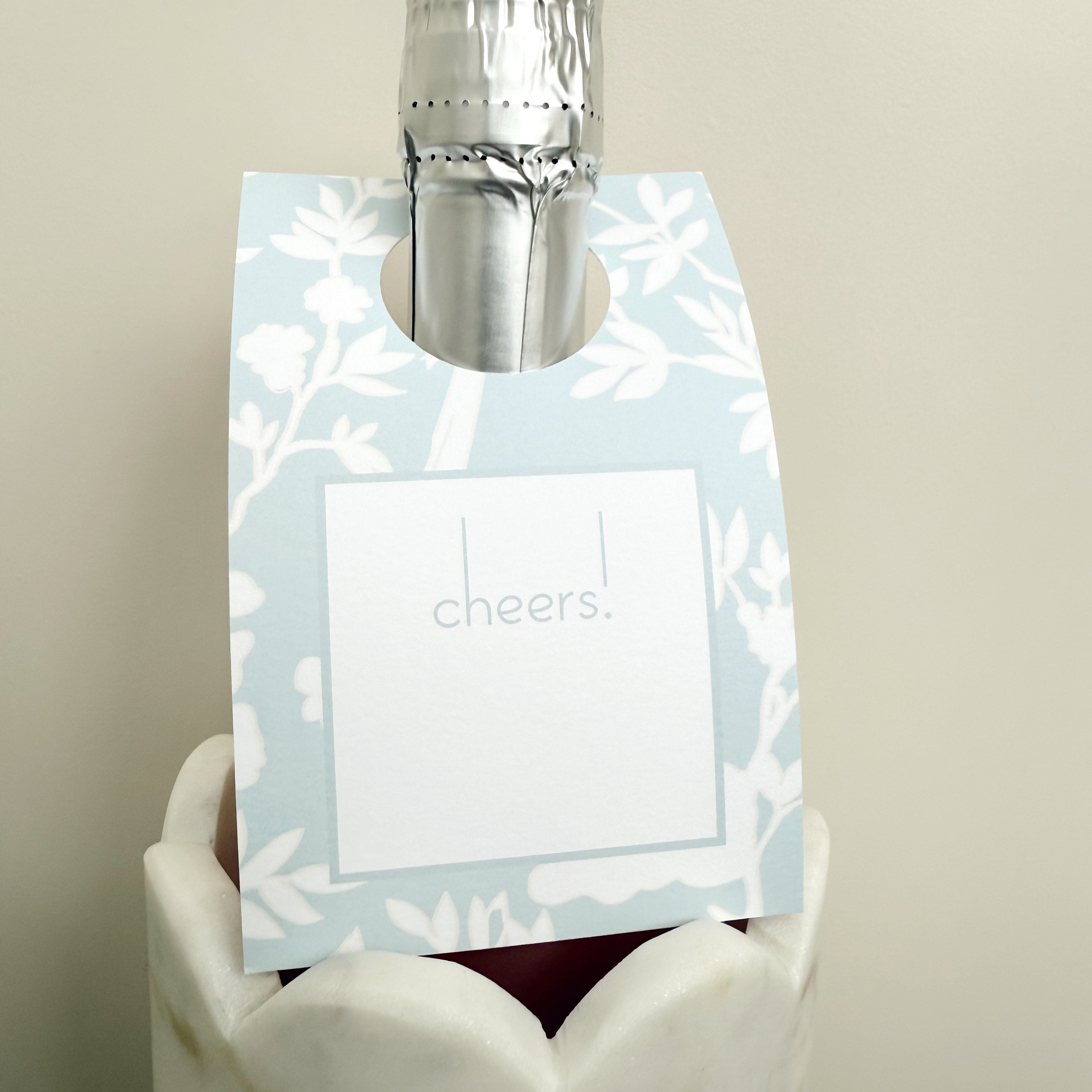 Chinoiserie Blue Wine Tag