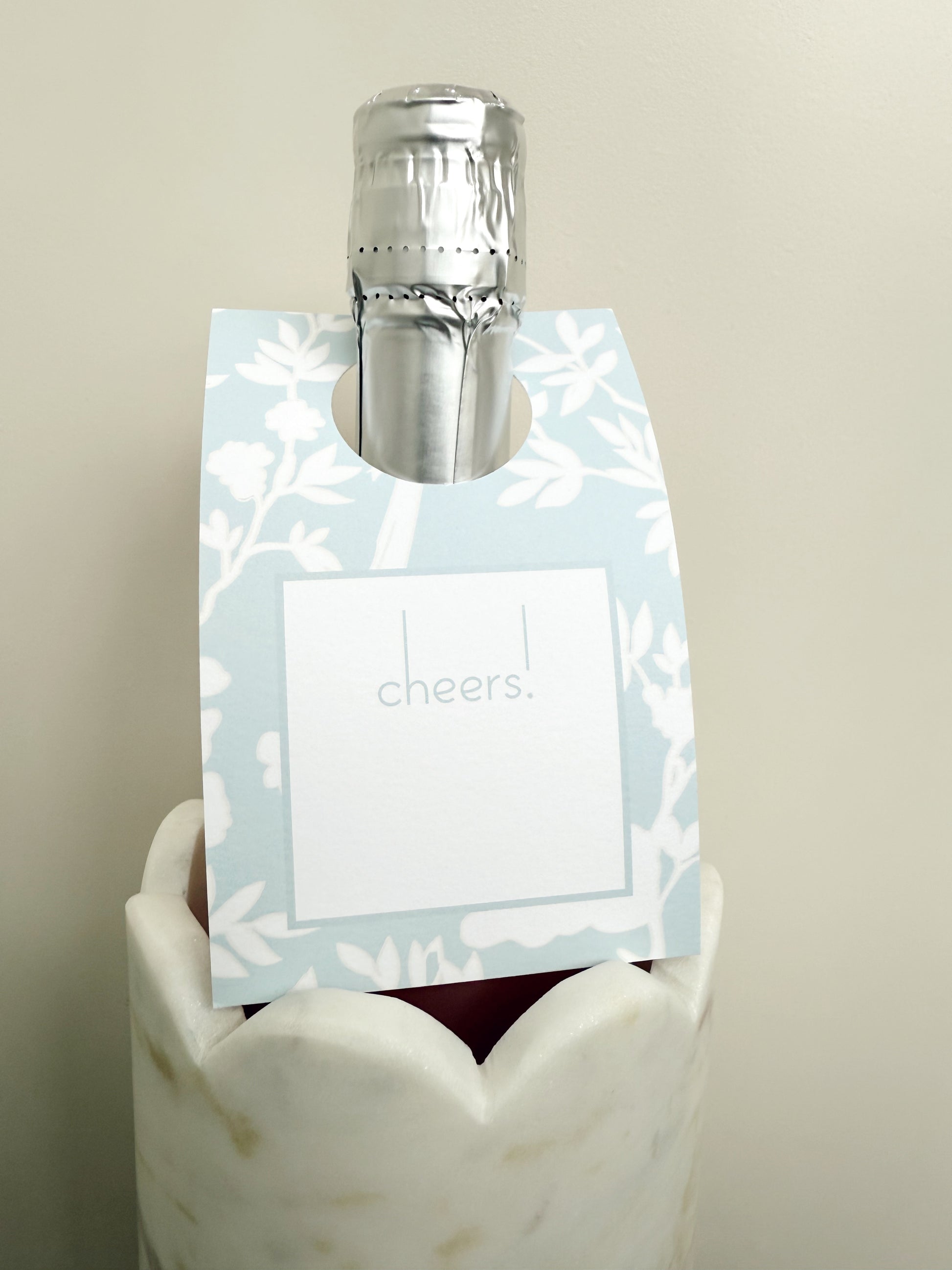 Chinoiserie Blue Wine Tag