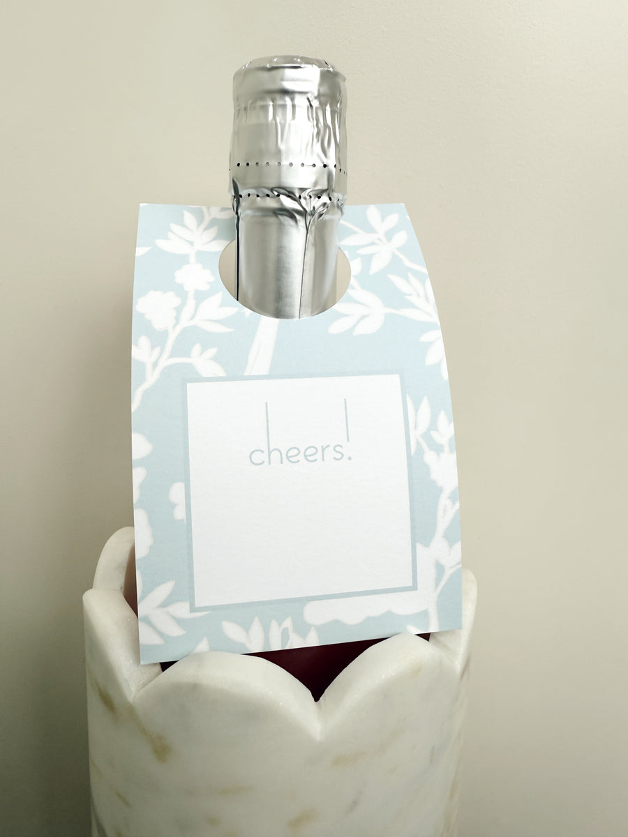 Georgetown Paperie Chinoiserie blue wine tag