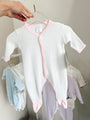 Solid Color Footie- pink & green