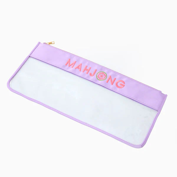 Lilac Stitched Mahjong Bag