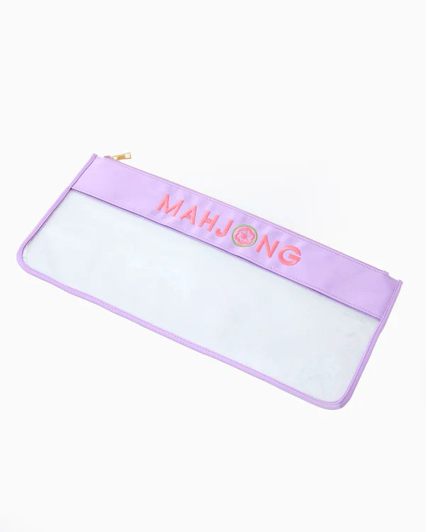 Lilac Stitched Mahjong Bag