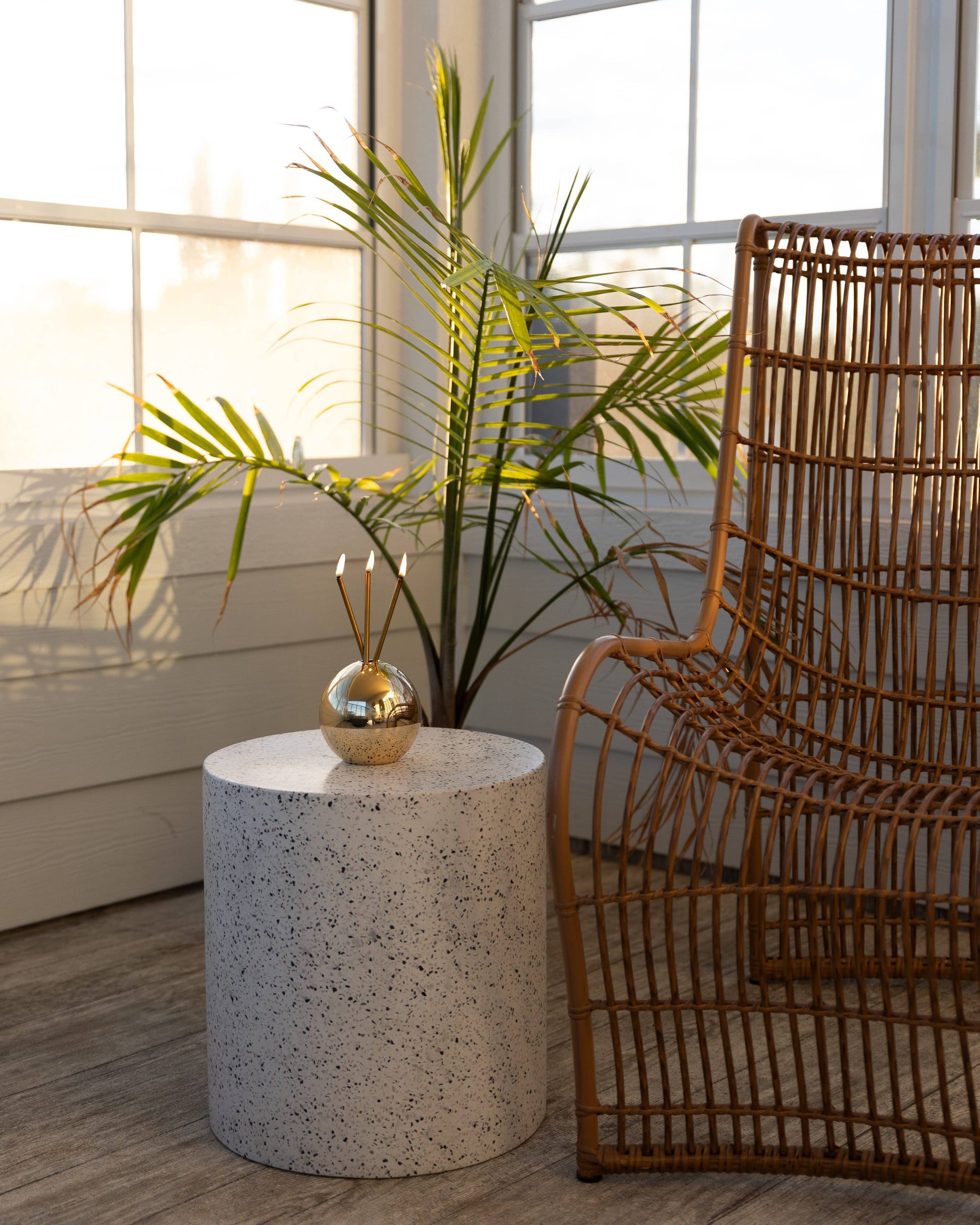 Neva Vase, Gold Metallic Candle Holder