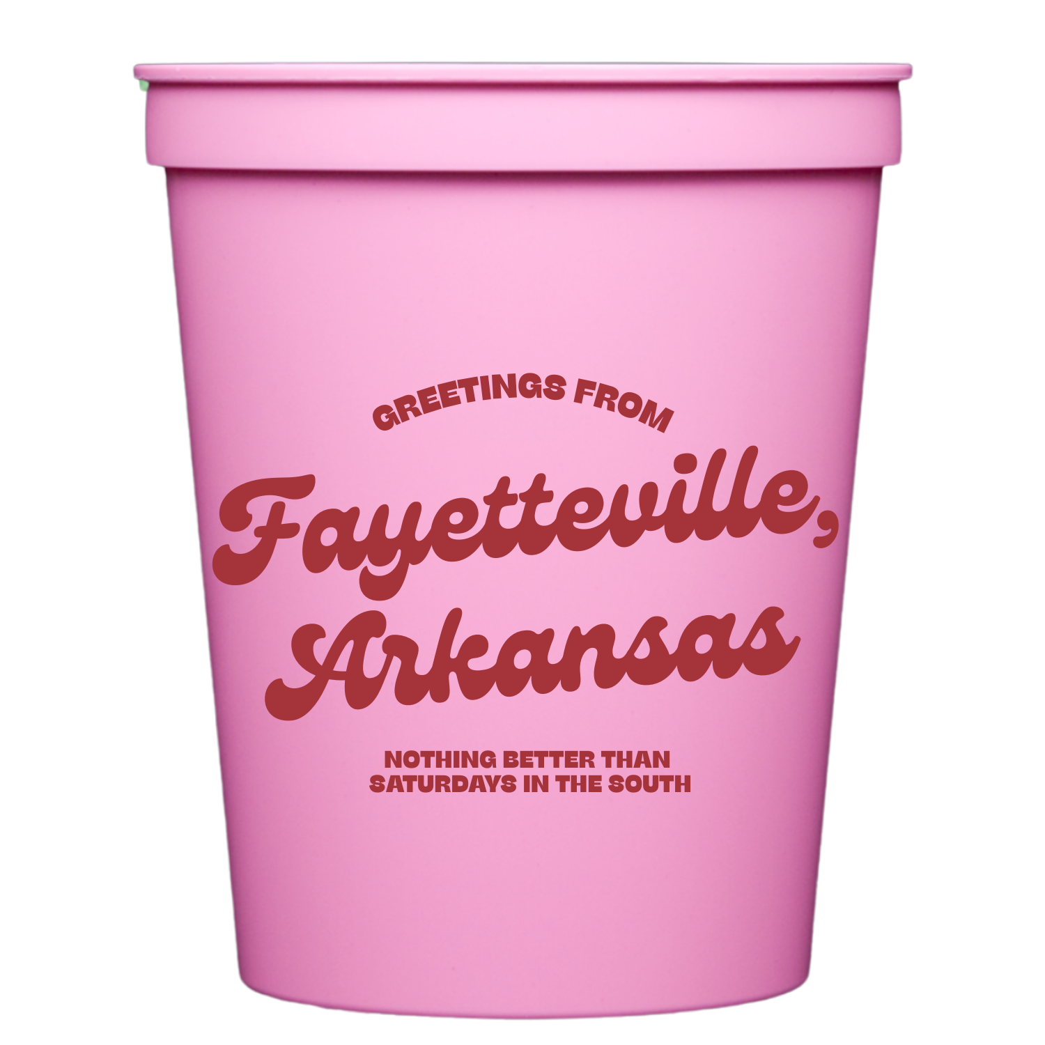 Greetings From Fayetteville Arkansas Stadium Cups