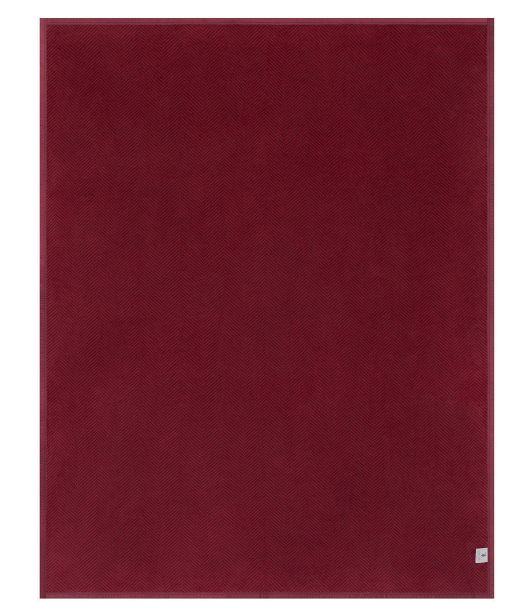 Harborview Herringbone Cranberry Blanket