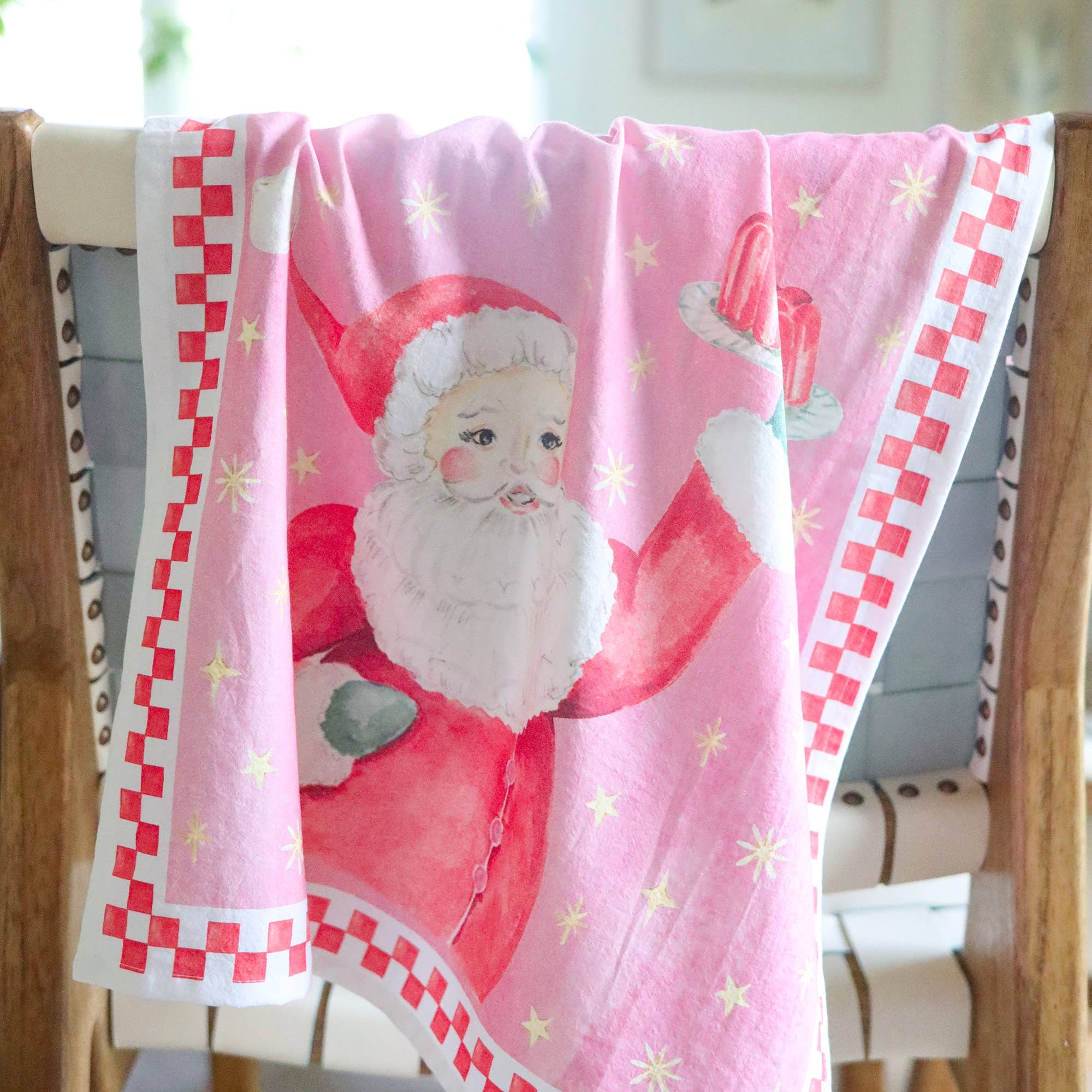 Vintage Santa Jello cotton tea towel