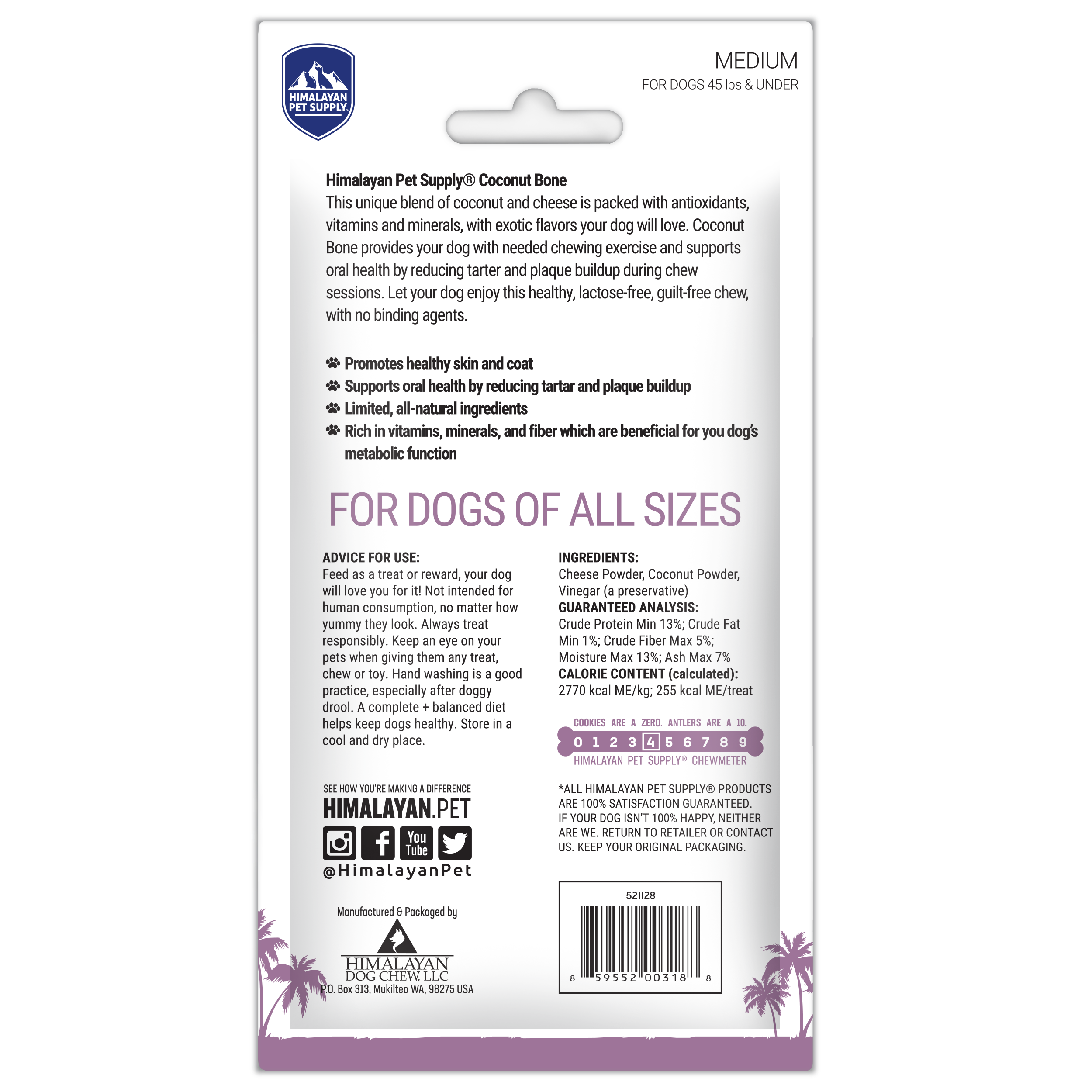 Himalayan Dog Chew Bone Coconut Medium