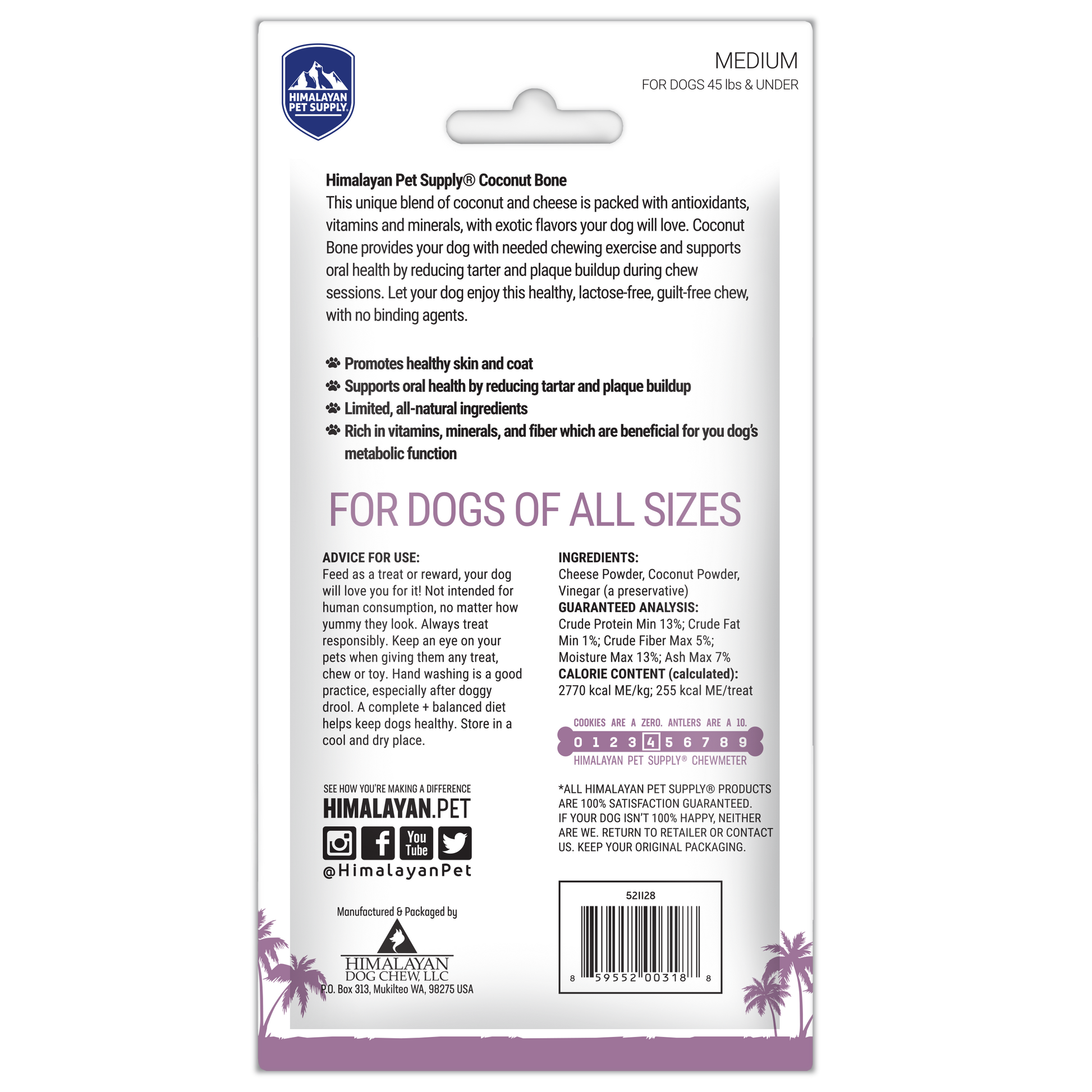 Himalayan Dog Chew Bone Coconut Medium