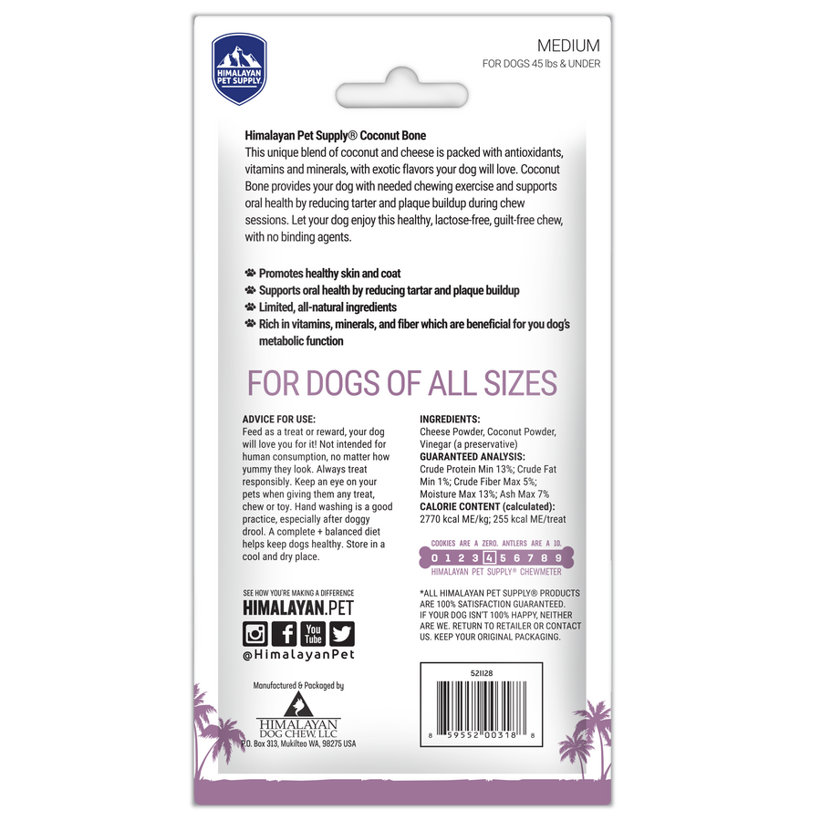 Himalayan Dog Chew Bone Coconut Medium