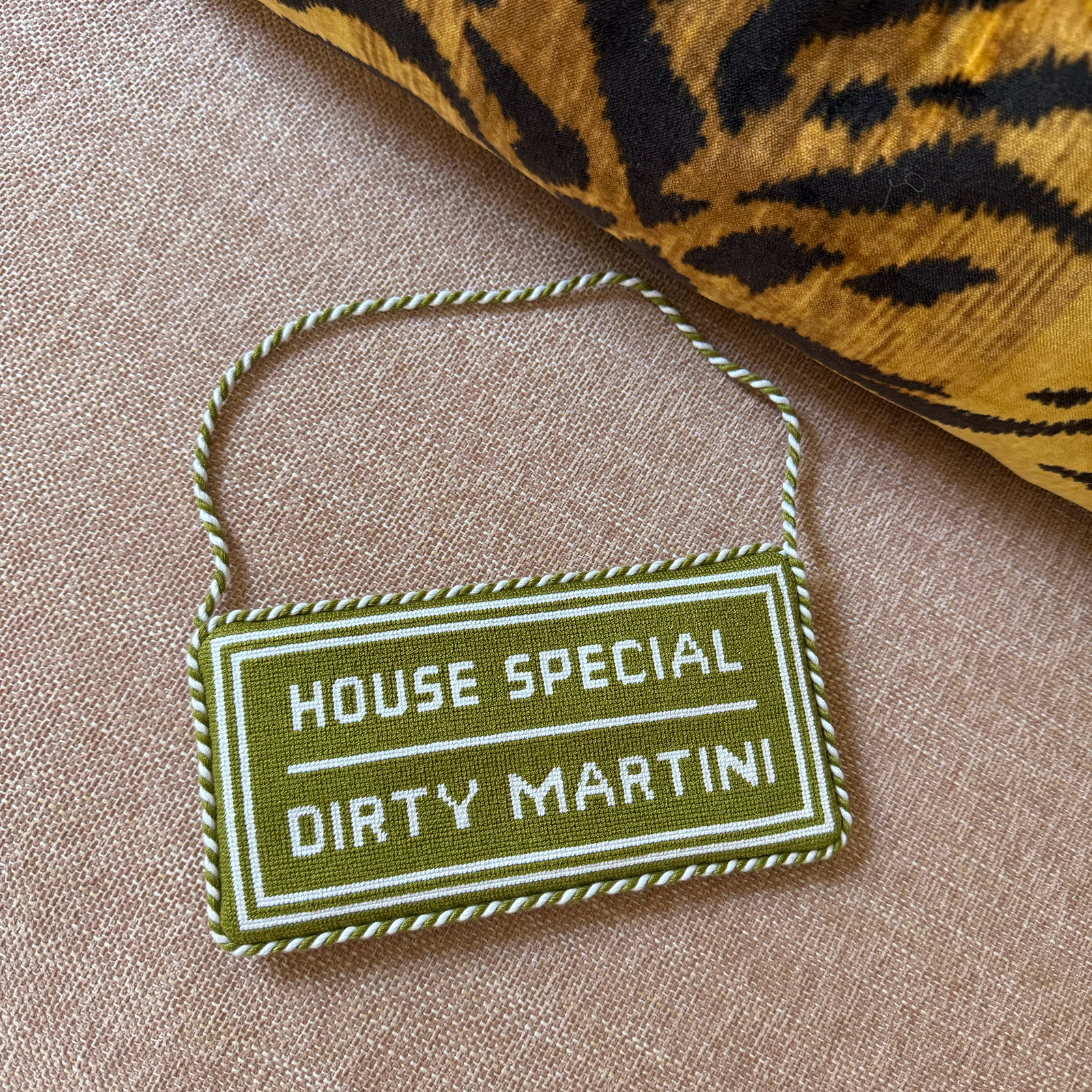 House Special Dirty Martini Needlepoint Sign