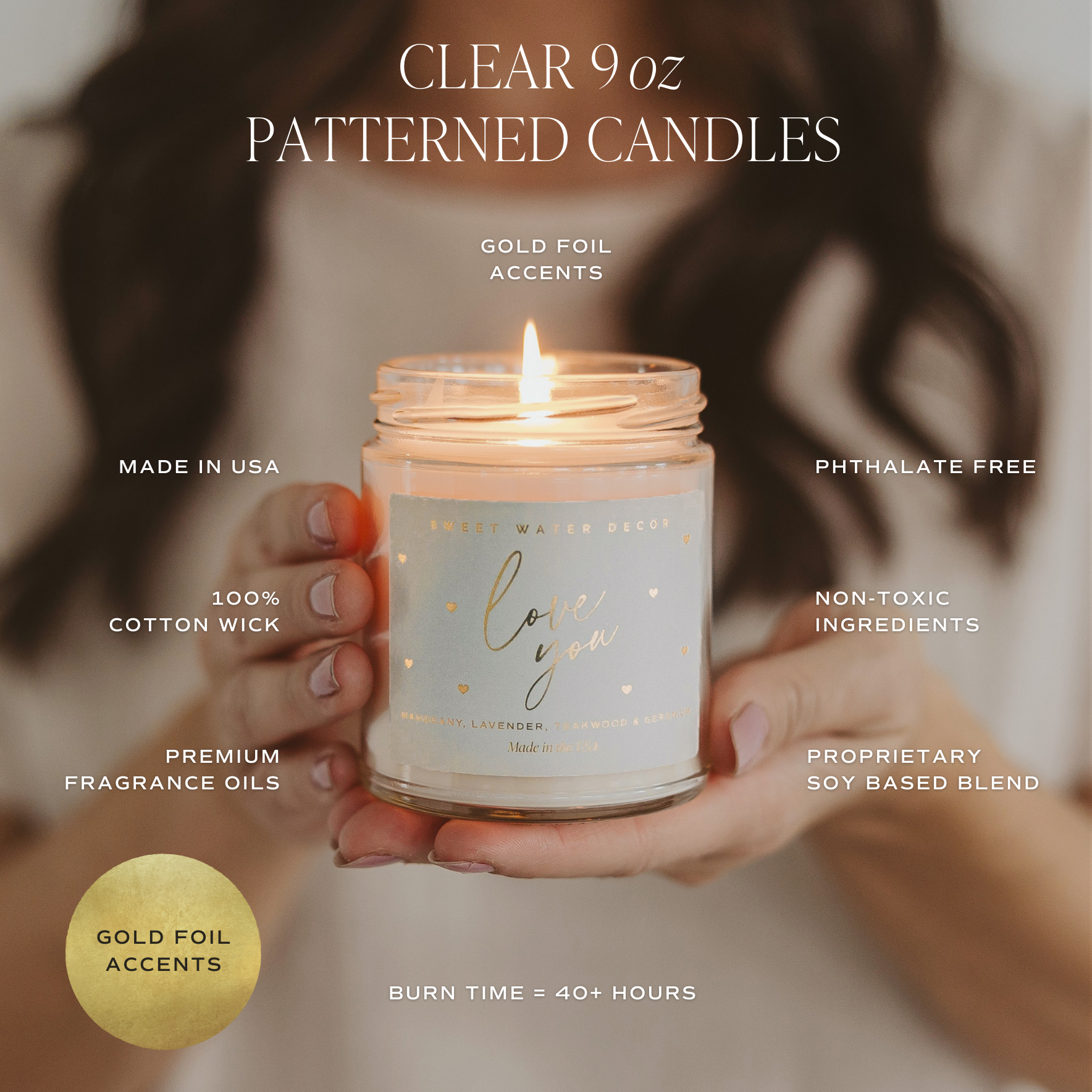 Cashmere and Vanilla 9 oz Soy Candle - Home Decor