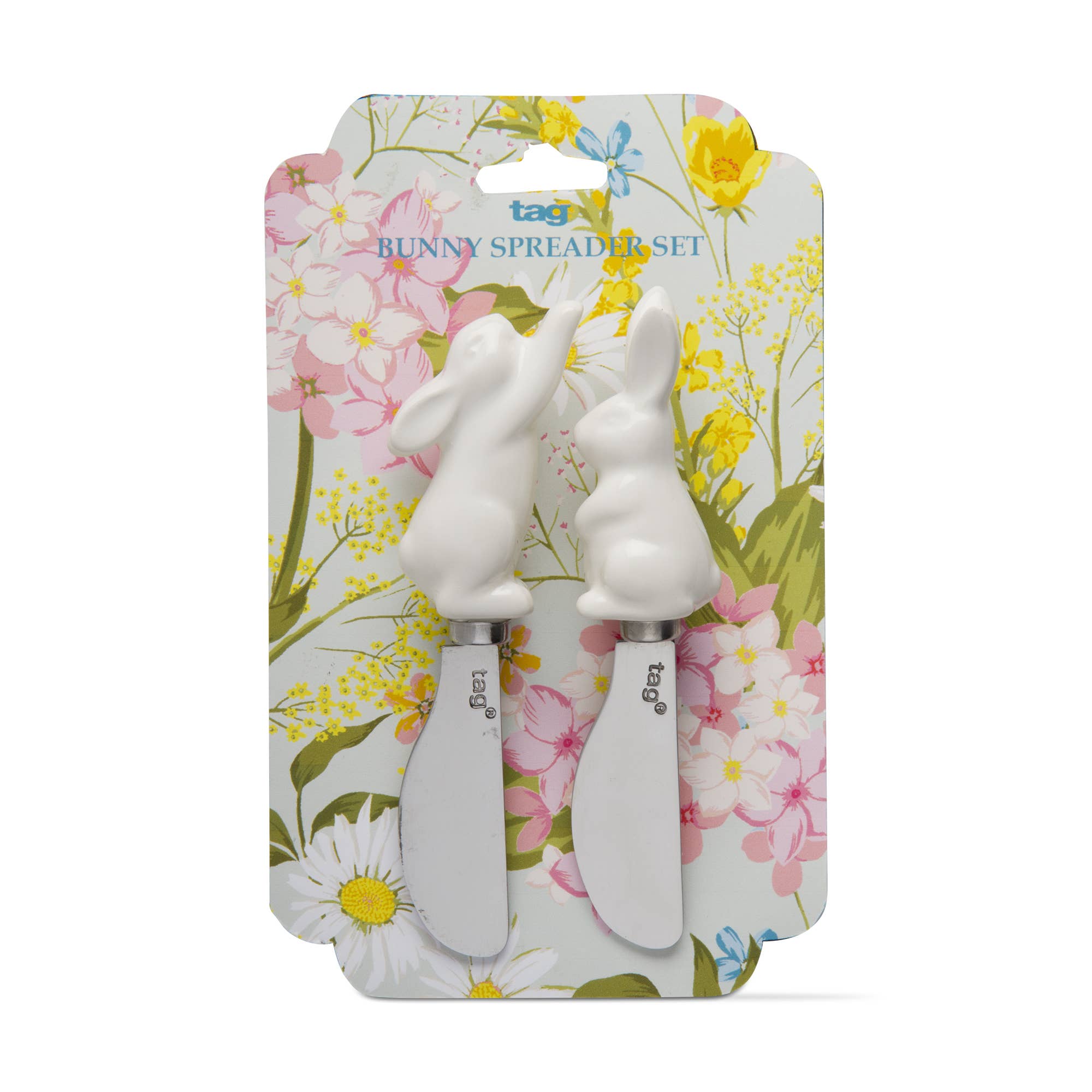 Bunny Spreader Set/2 White Earthenware Summer