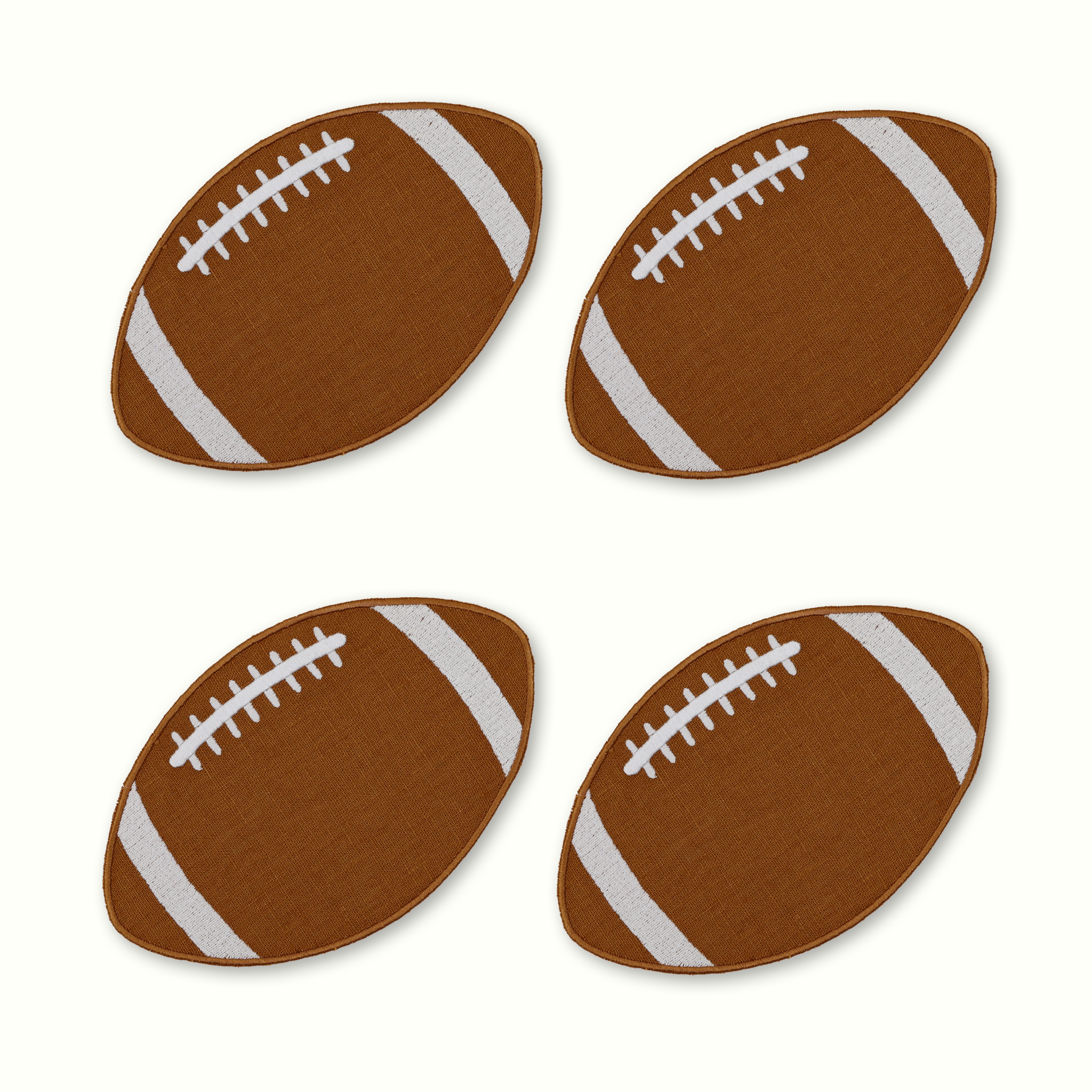 Football Linen Cocktail Napkins - Set of 4