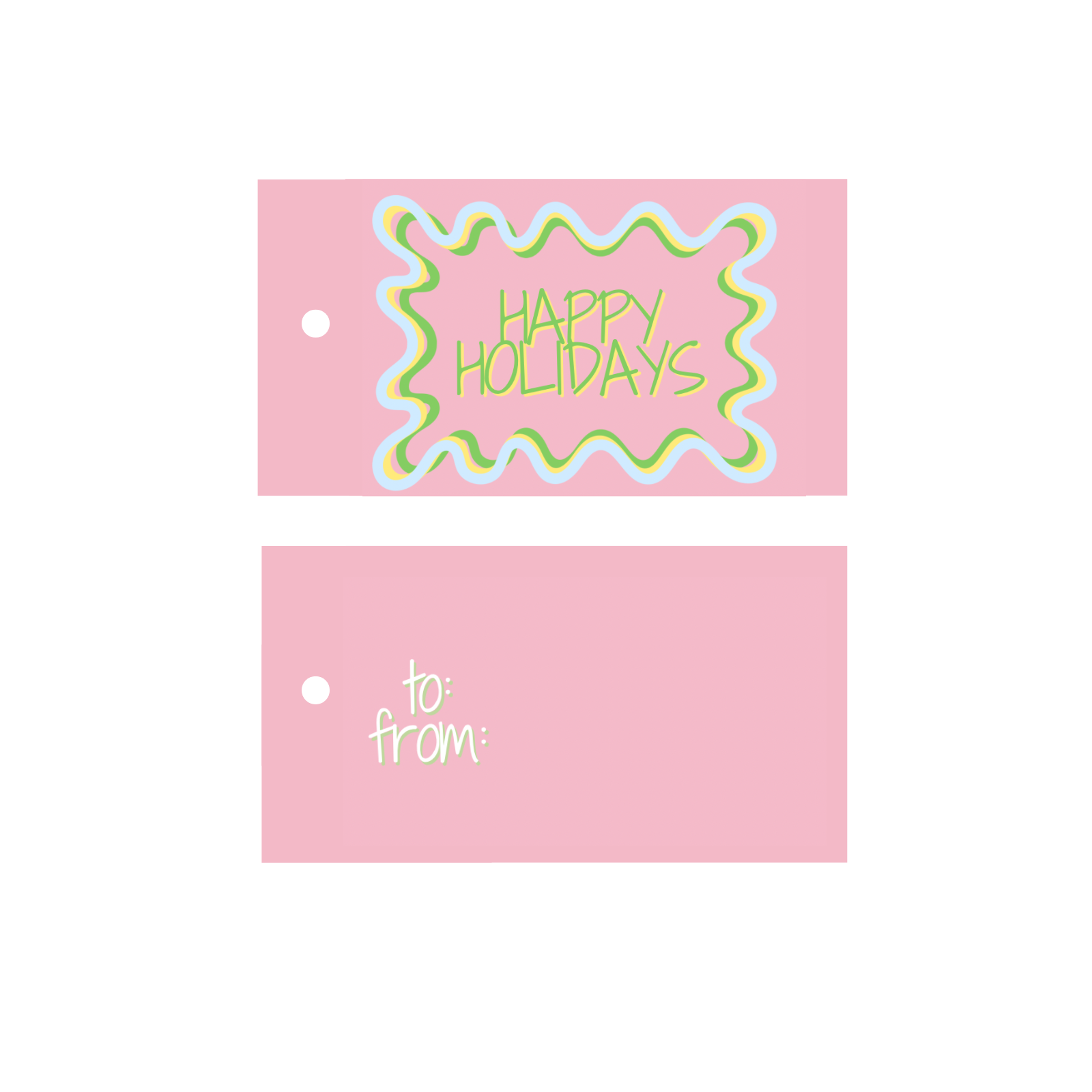 Happy Holidays Squiggle Gift Tags