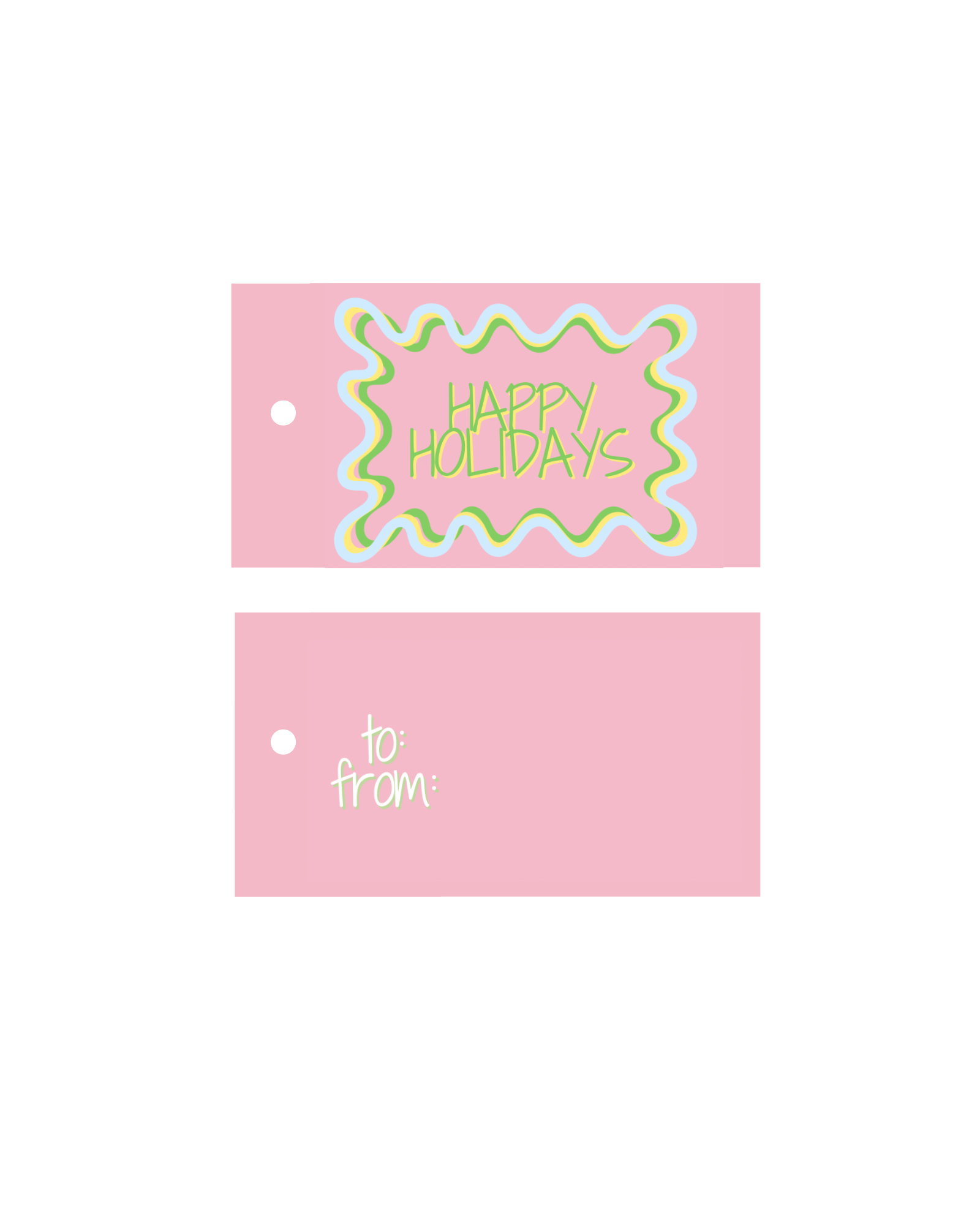 Happy Holidays Squiggle Gift Tags