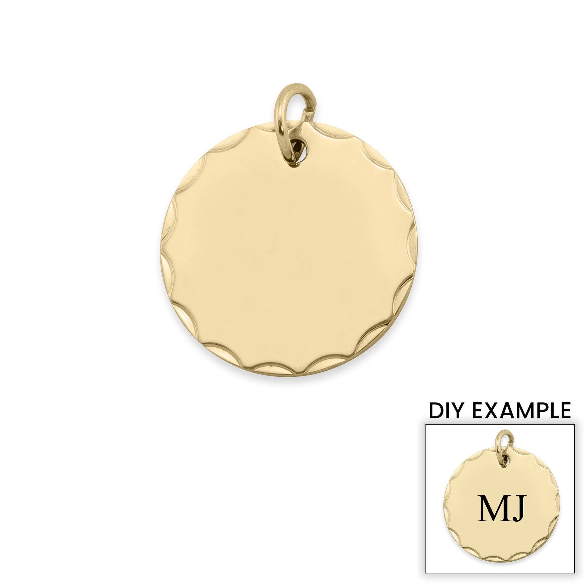 Stainless Steel Grooved Round Pendant