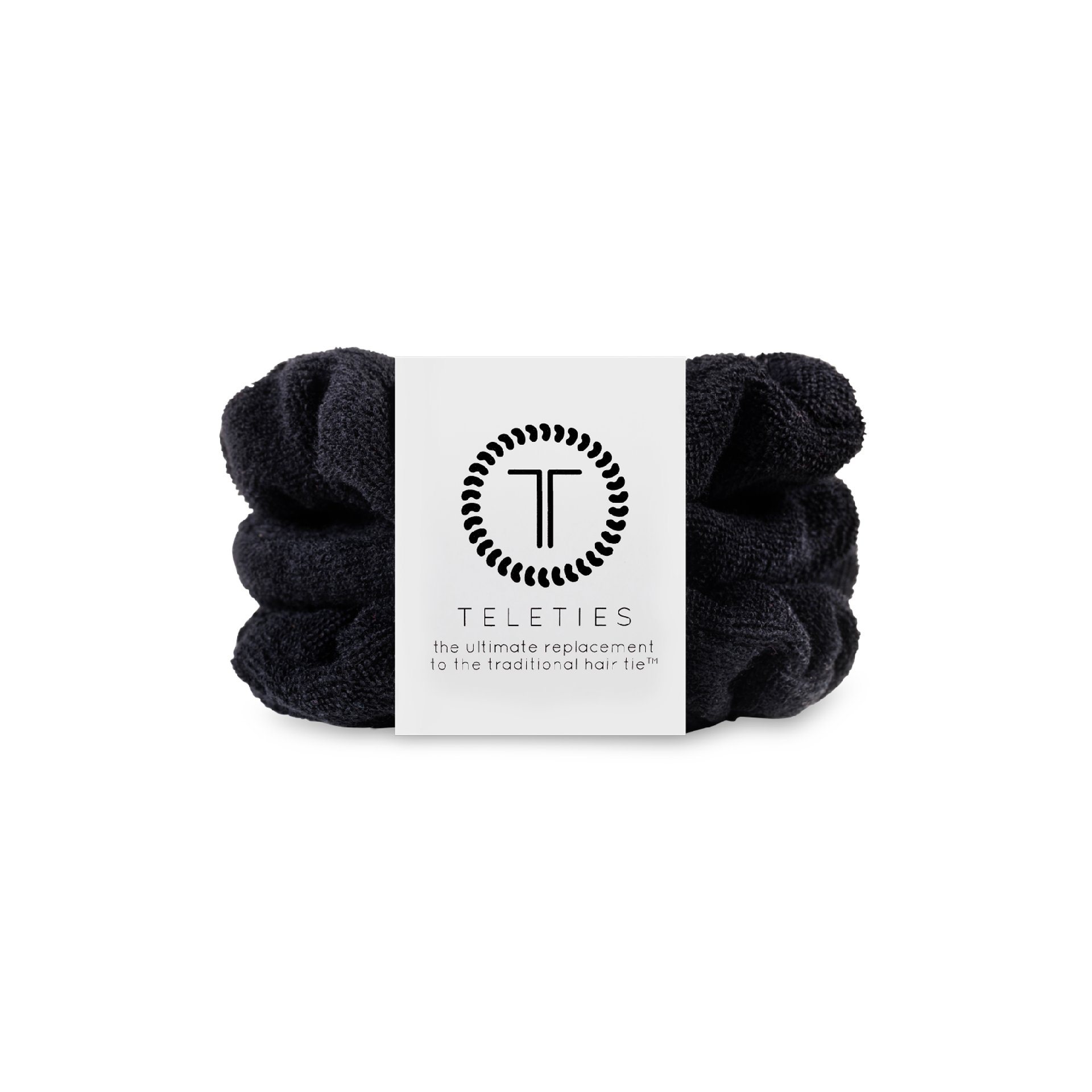 Terry Cloth Hair Scrunchie | Small | Jet Black
